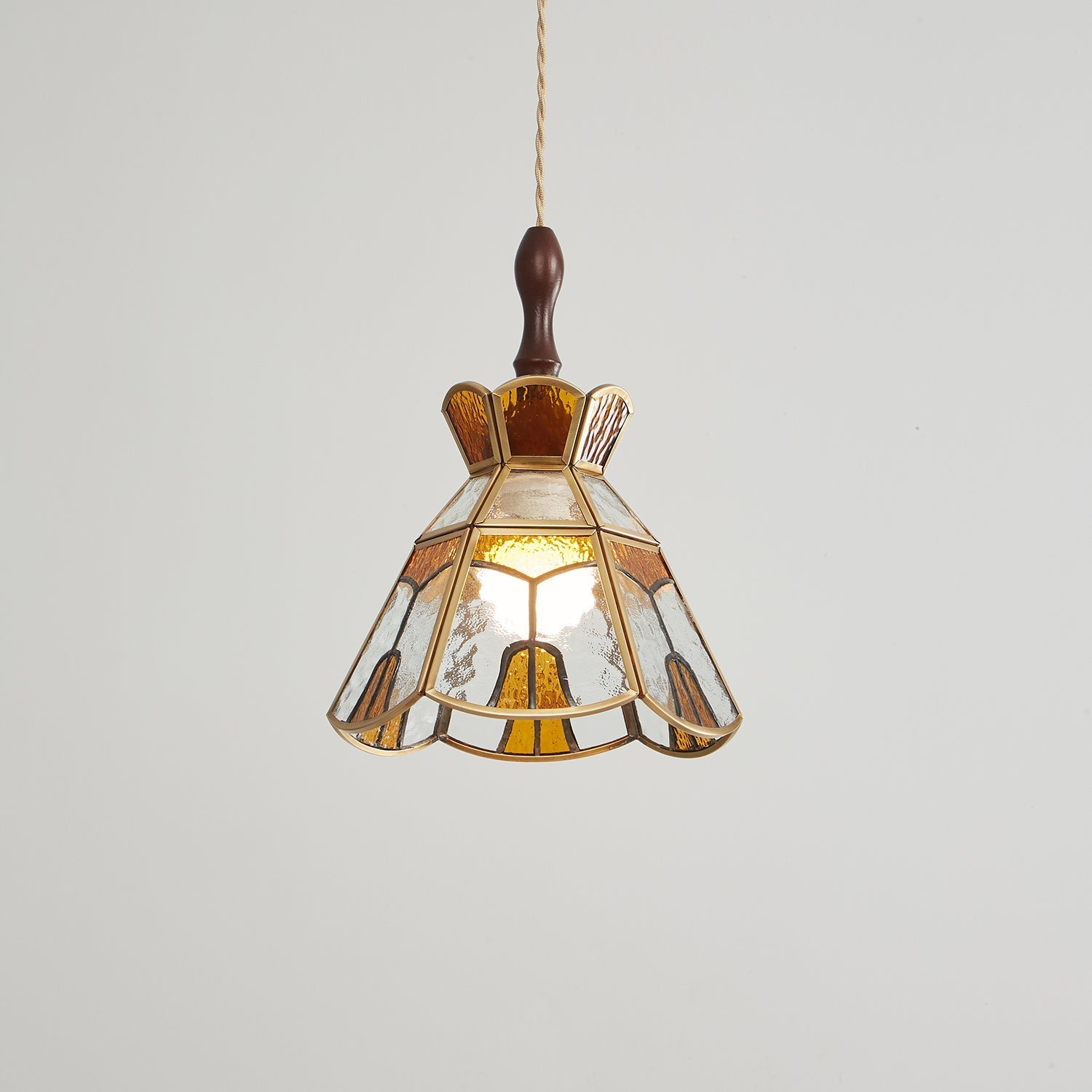 Creshen Wood & Glass Vintage Pendant Lamp-Neutral Decor