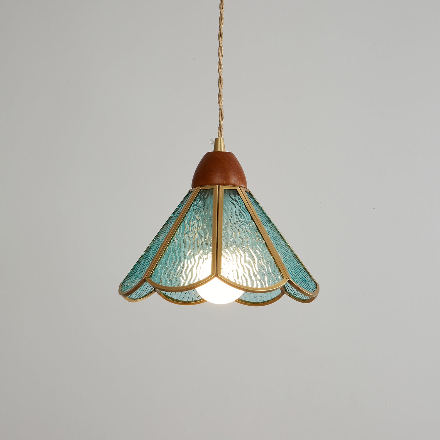 Creshen Wood & Glass Vintage Pendant Lamp-Neutral Decor