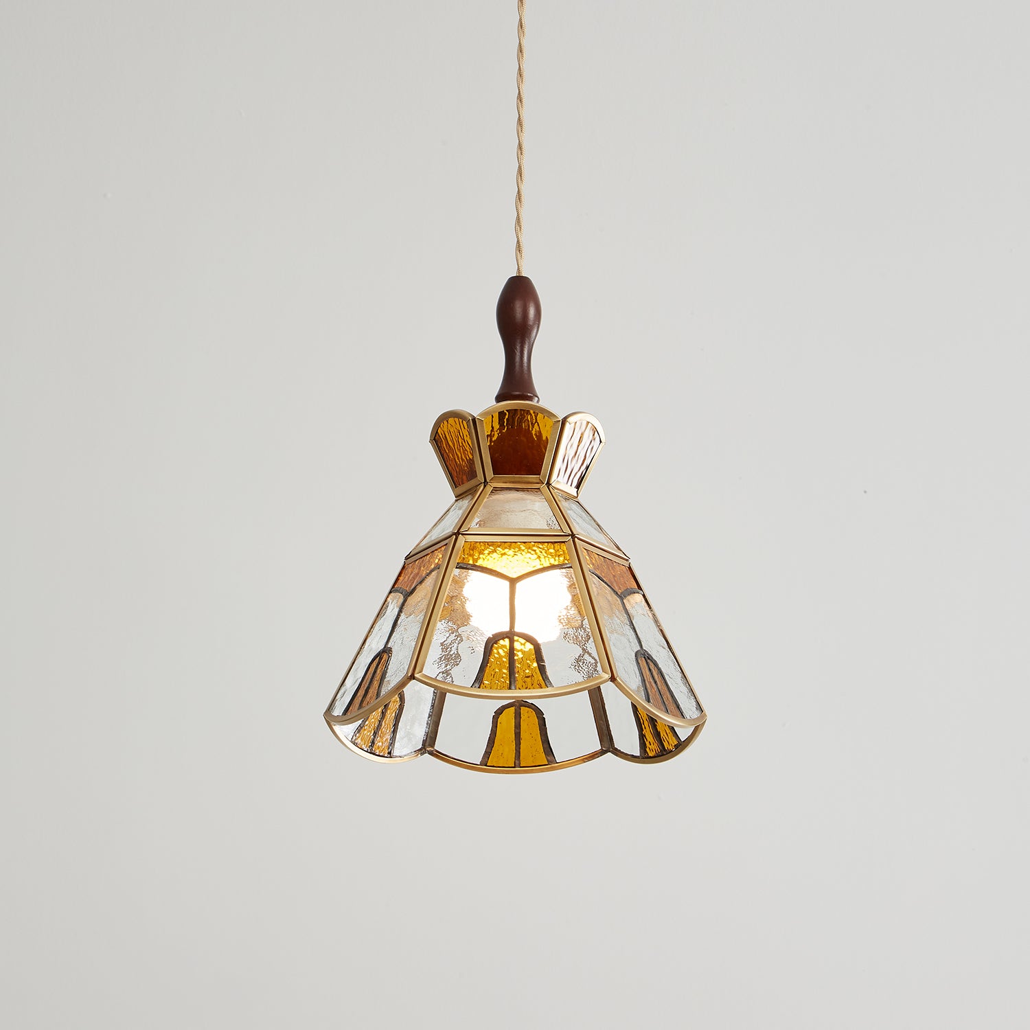 Creshen Wood & Glass Vintage Pendant Lamp-Neutral Decor