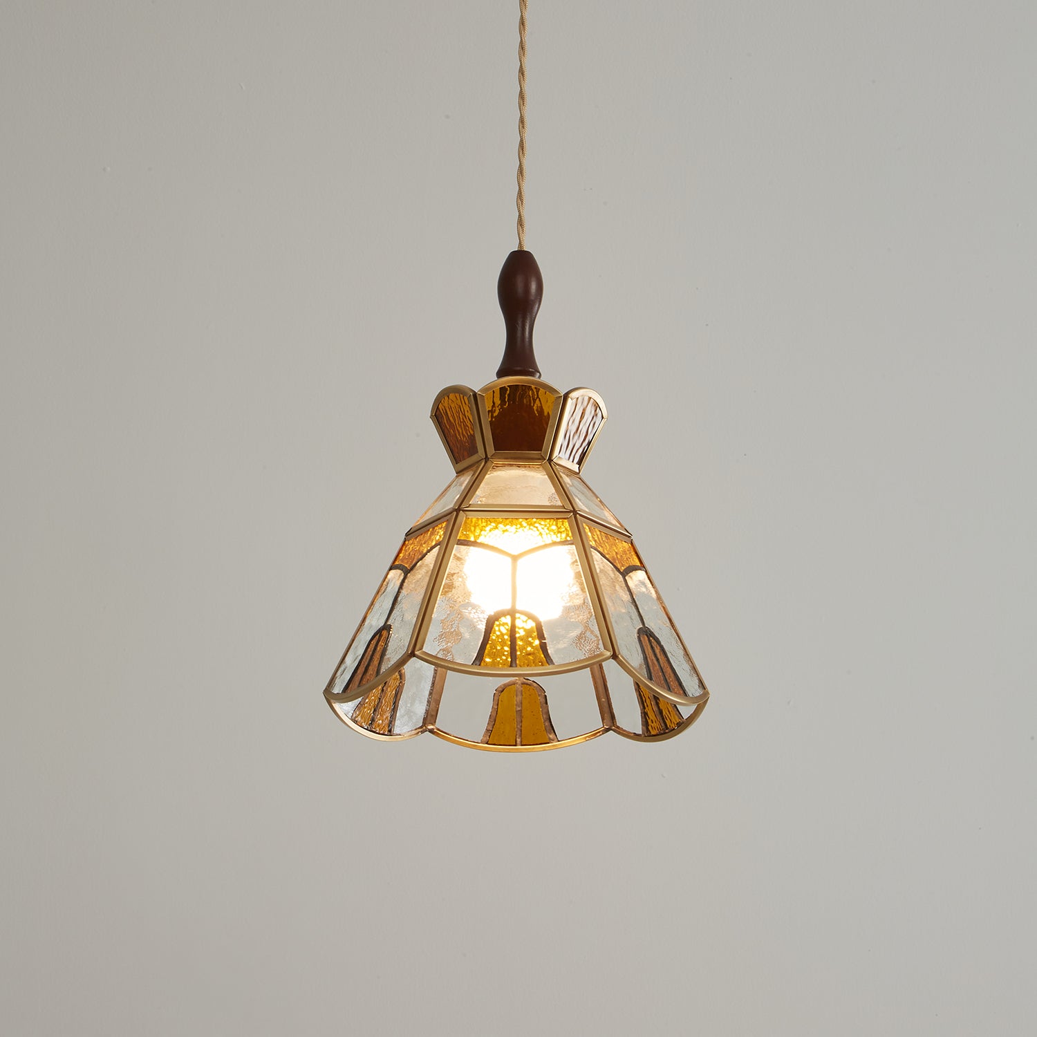 Creshen Wood & Glass Vintage Pendant Lamp-Neutral Decor