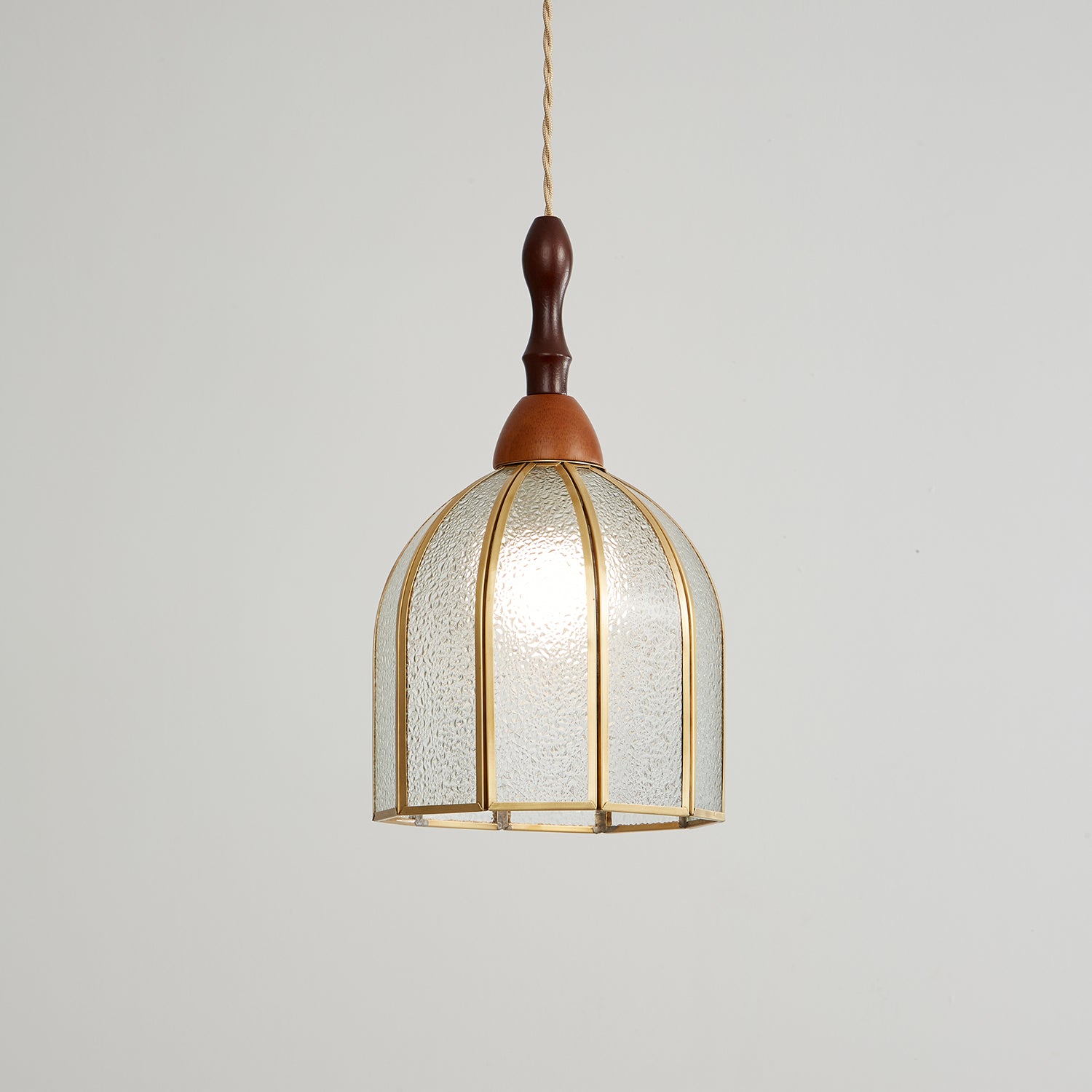 Creshen Wood & Glass Vintage Pendant Lamp-Neutral Decor