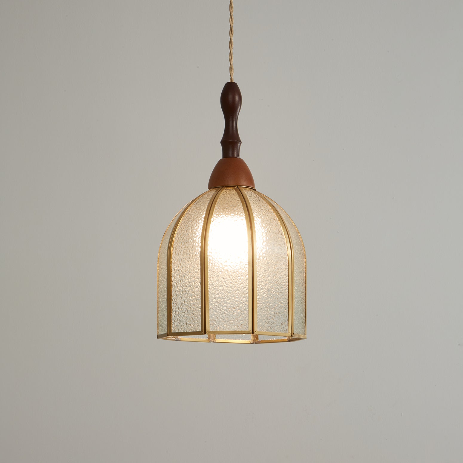 Creshen Wood & Glass Vintage Pendant Lamp-Neutral Decor