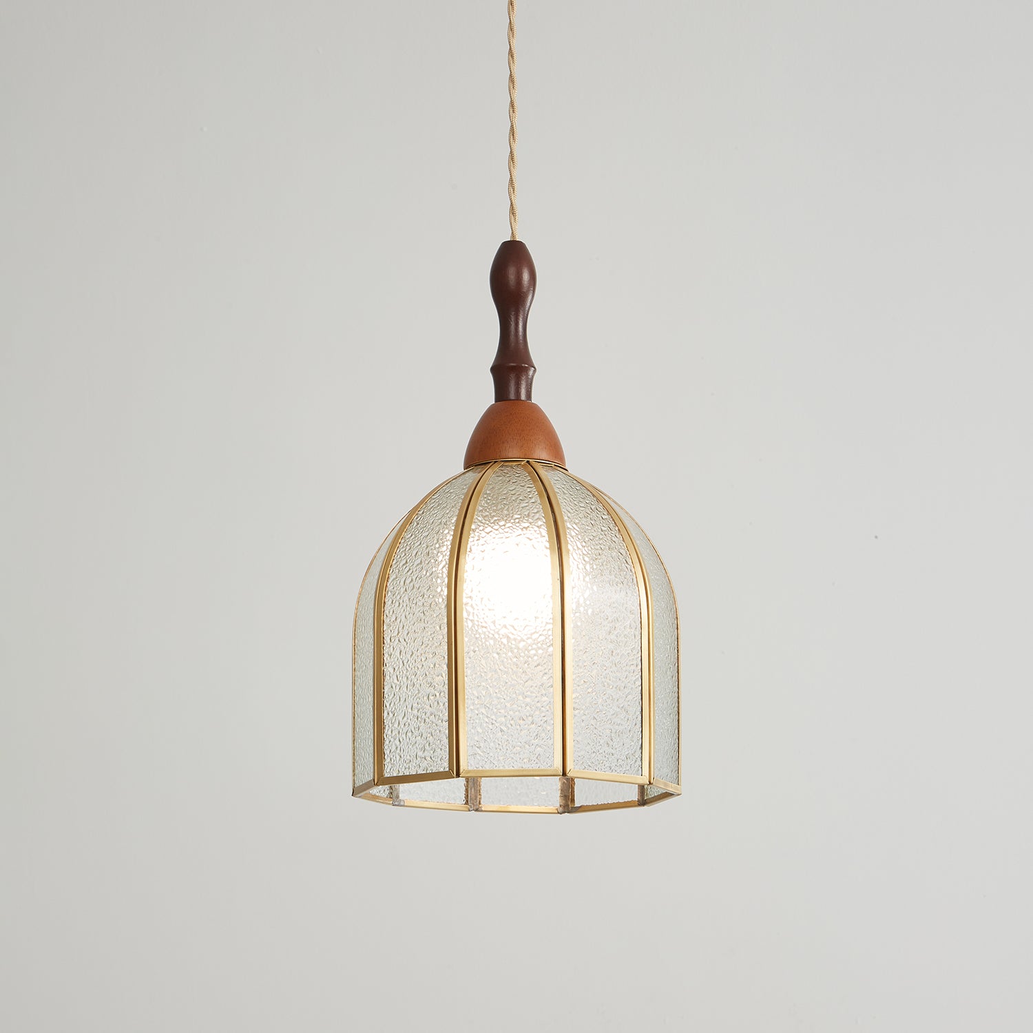 Creshen Wood & Glass Vintage Pendant Lamp-Neutral Decor