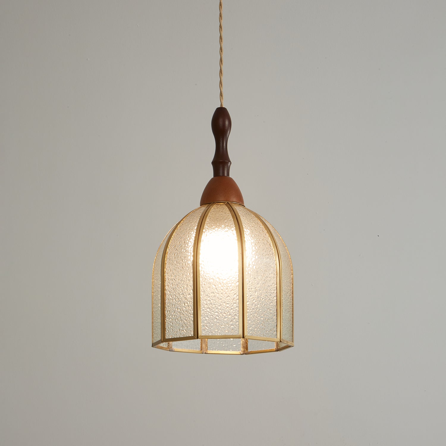 Creshen Wood & Glass Vintage Pendant Lamp-Neutral Decor