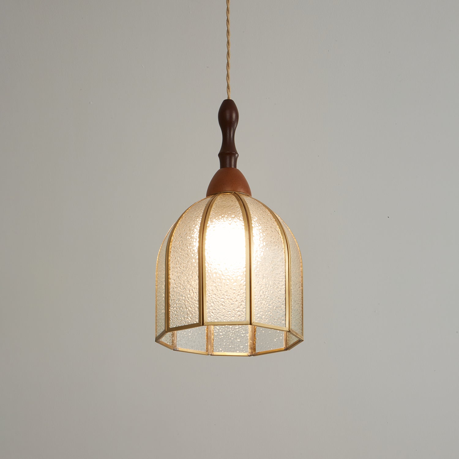 Creshen Wood & Glass Vintage Pendant Lamp-Neutral Decor