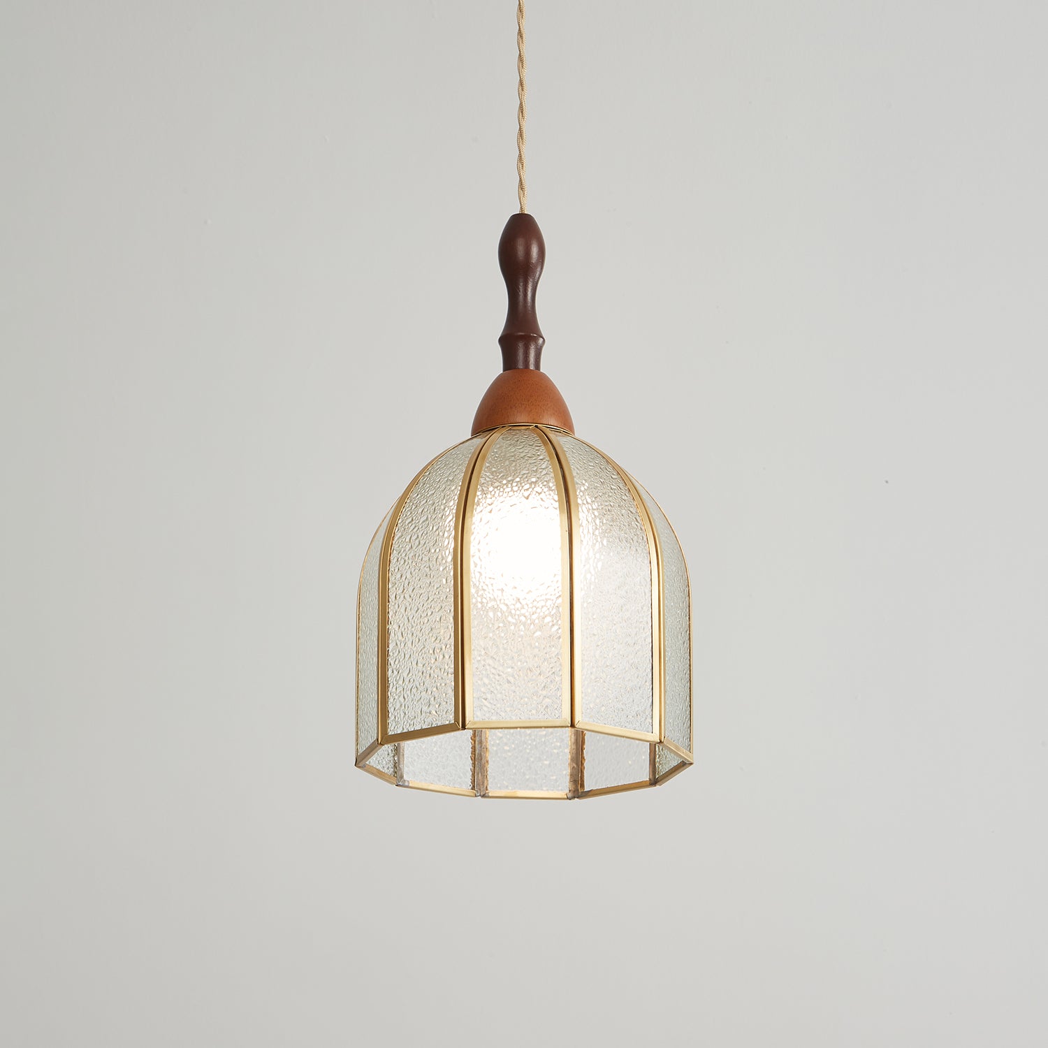 Creshen Wood & Glass Vintage Pendant Lamp-Neutral Decor