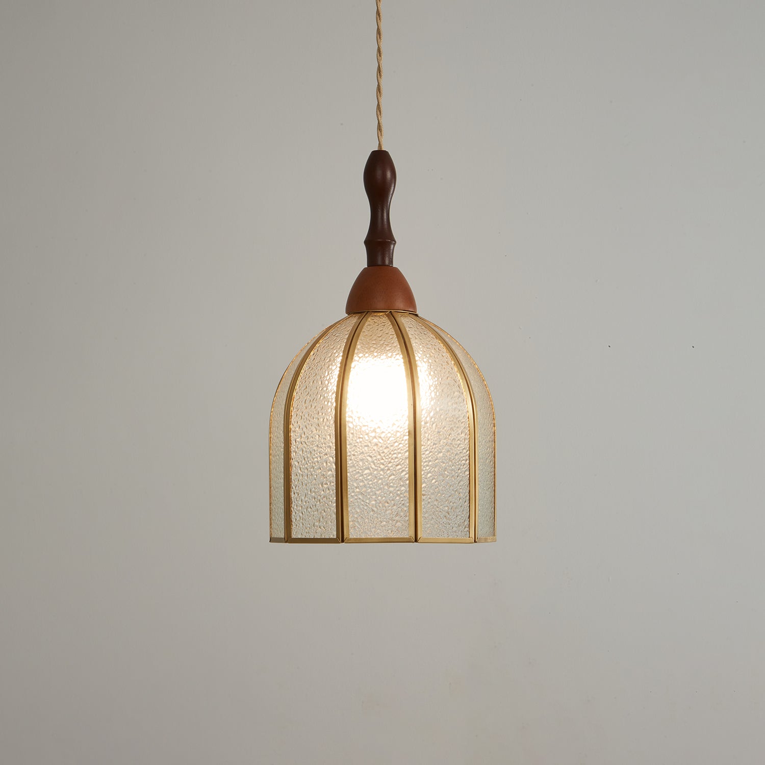 Creshen Wood & Glass Vintage Pendant Lamp-Neutral Decor