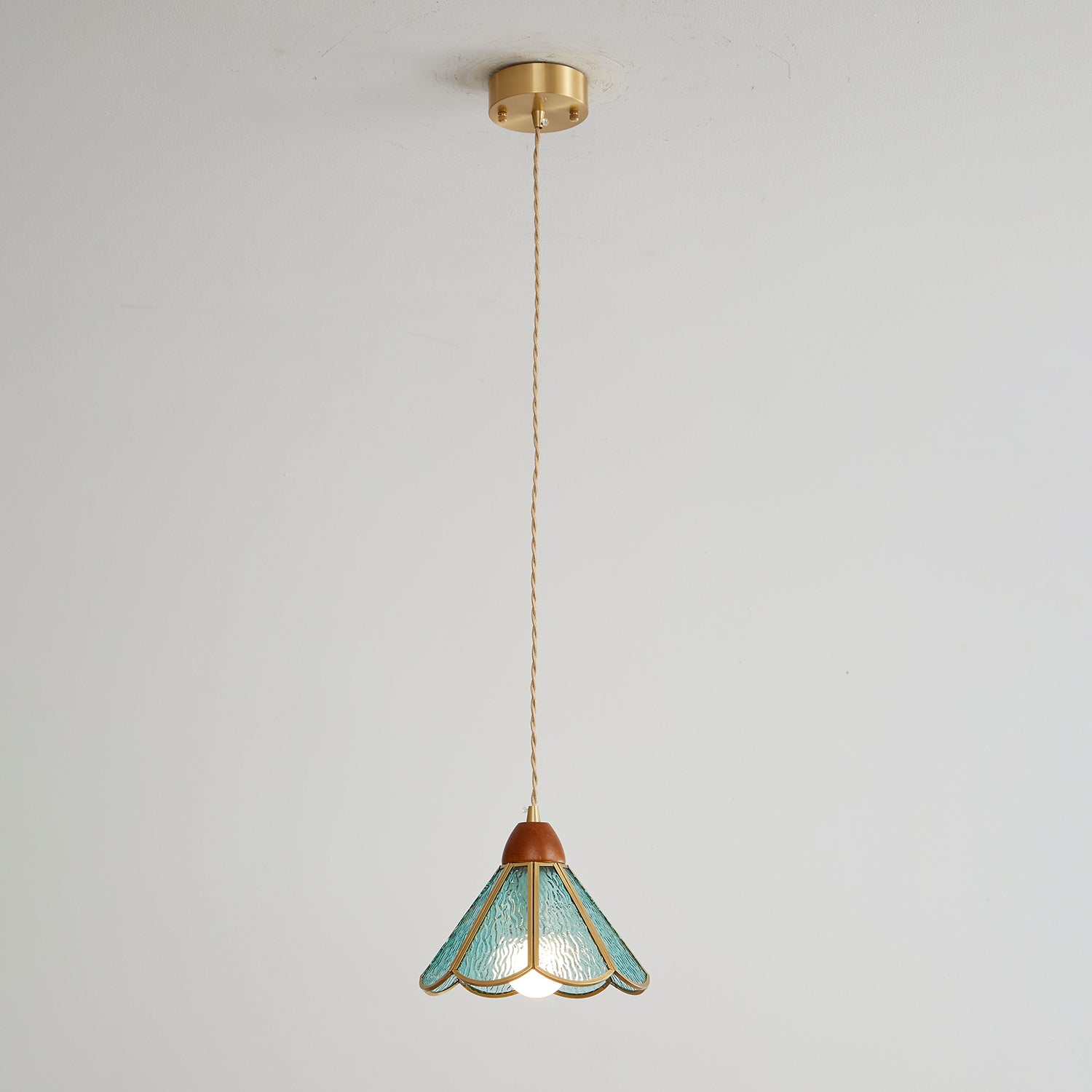Creshen Wood & Glass Vintage Pendant Lamp-Neutral Decor