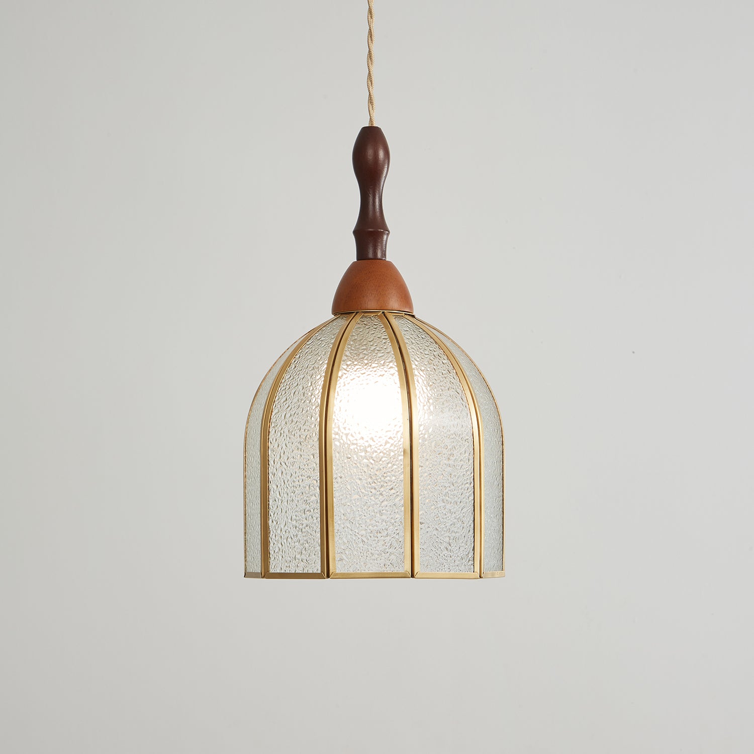Creshen Wood & Glass Vintage Pendant Lamp-Neutral Decor