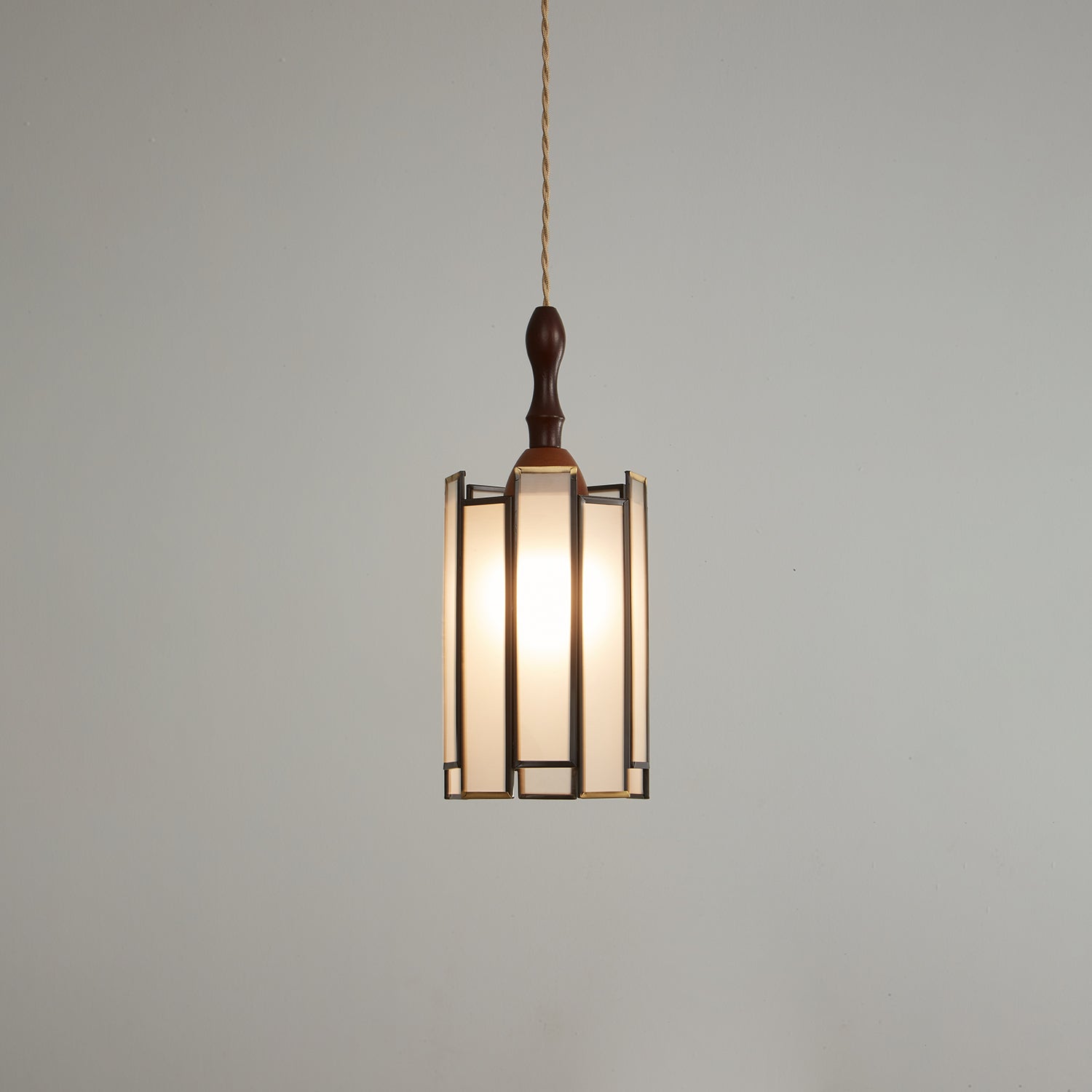 Creshen Wood & Glass Vintage Pendant Lamp-Neutral Decor