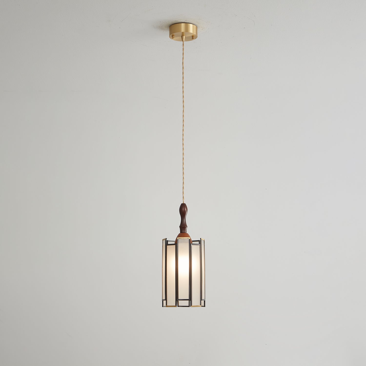 Creshen Wood & Glass Vintage Pendant Lamp-Neutral Decor