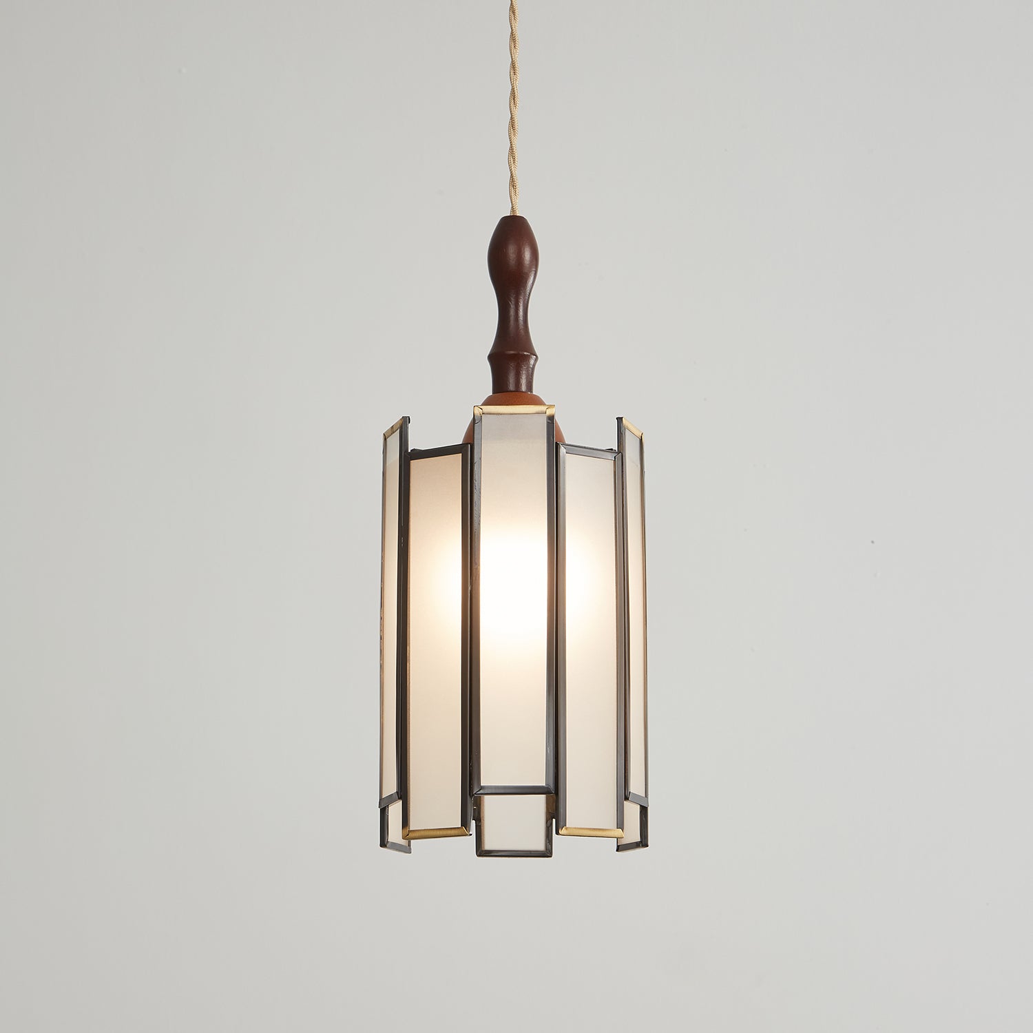 Creshen Wood & Glass Vintage Pendant Lamp-Neutral Decor