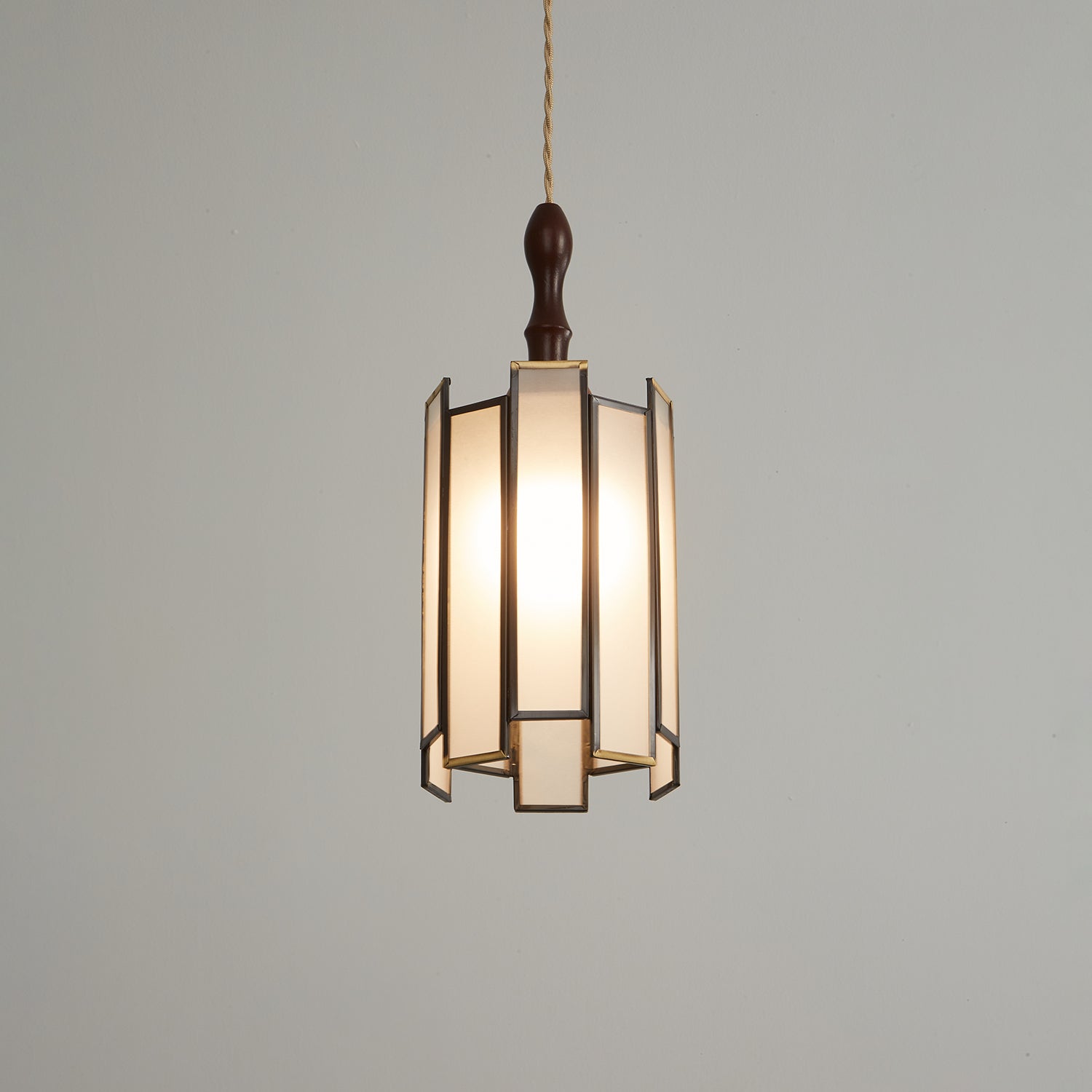 Creshen Wood & Glass Vintage Pendant Lamp-Neutral Decor