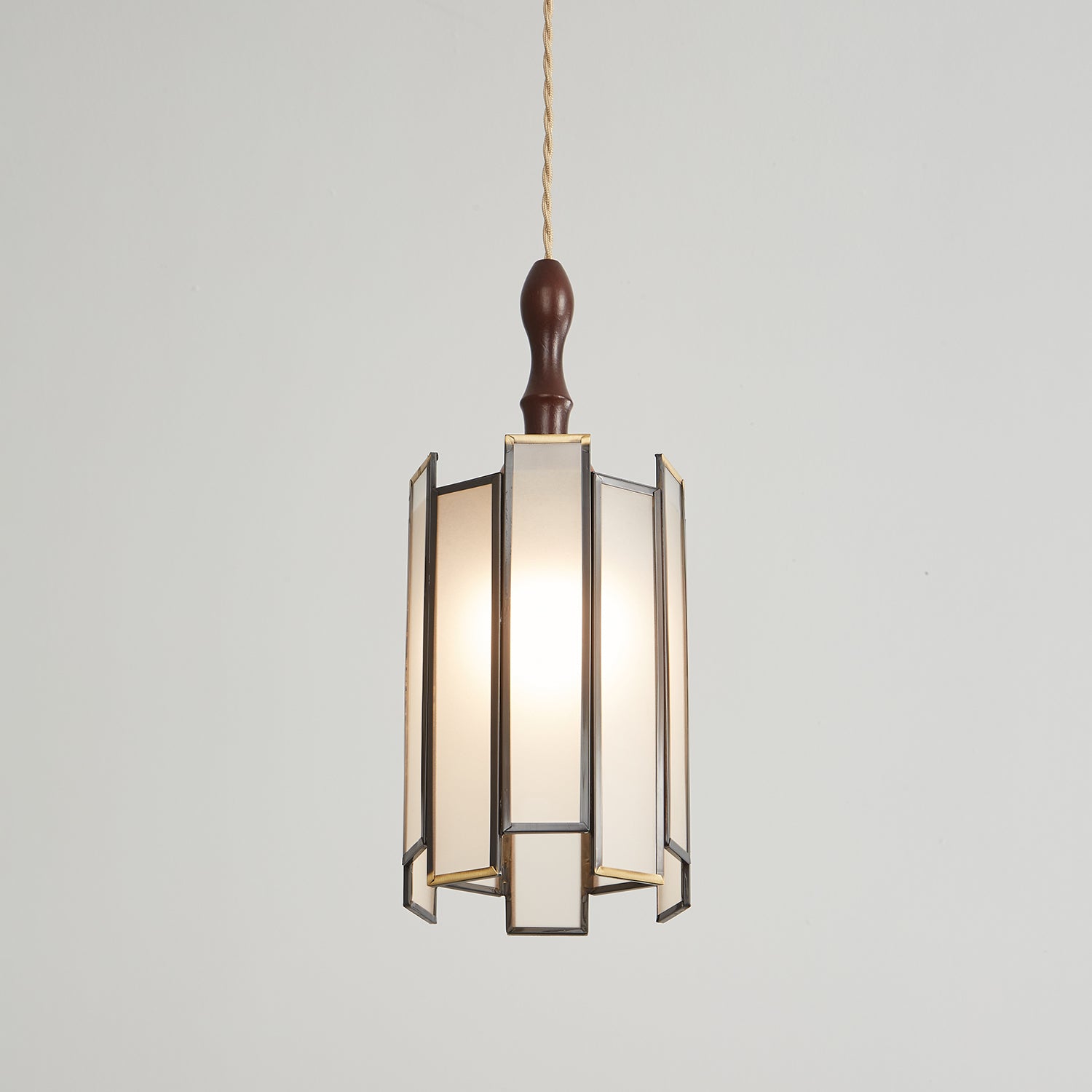 Creshen Wood & Glass Vintage Pendant Lamp-Neutral Decor