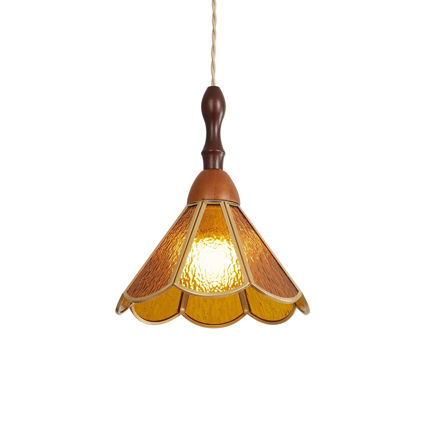 Creshen Wood & Glass Vintage Pendant Lamp-Neutral Decor