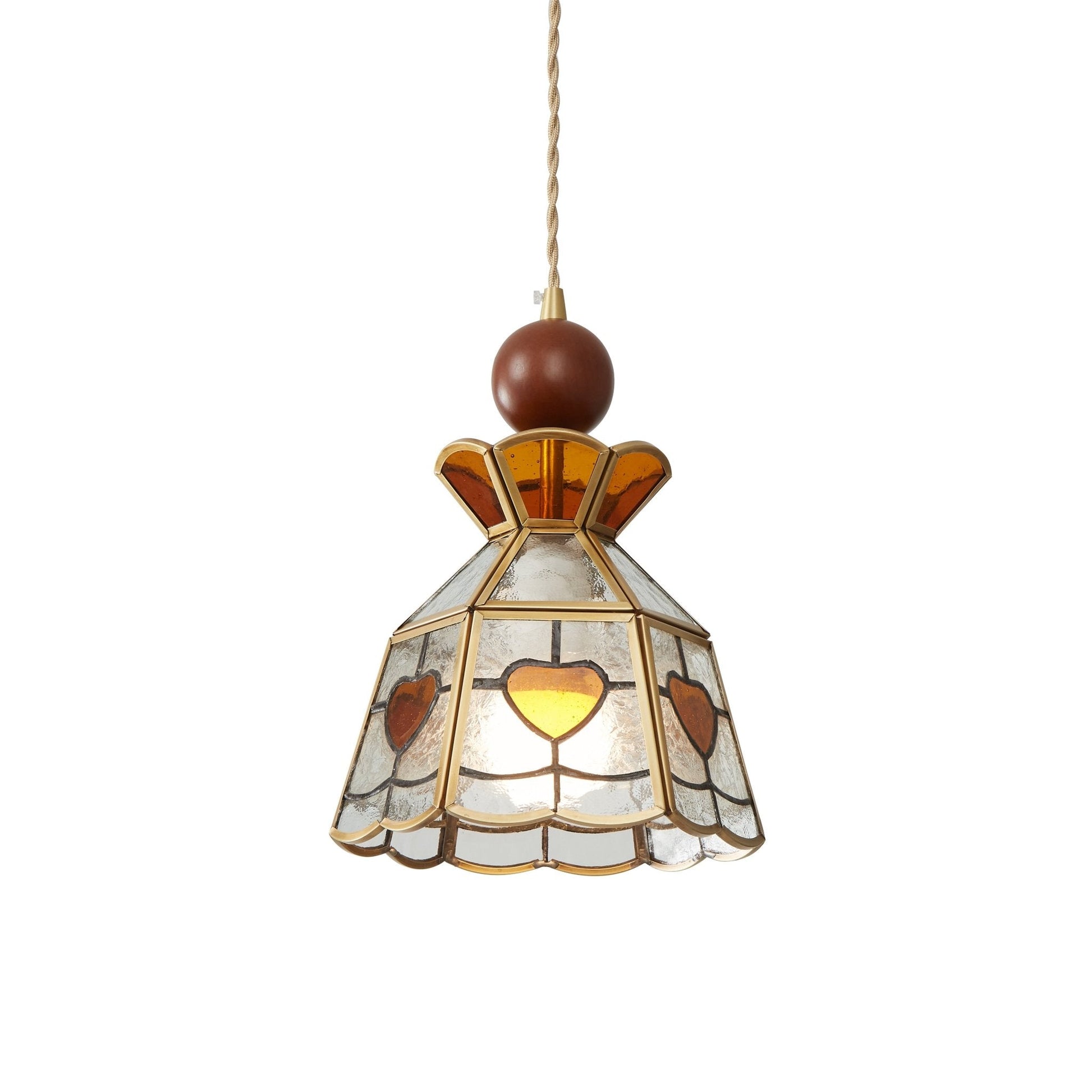 Creshen Wood & Glass Vintage Pendant Lamp-Neutral Decor