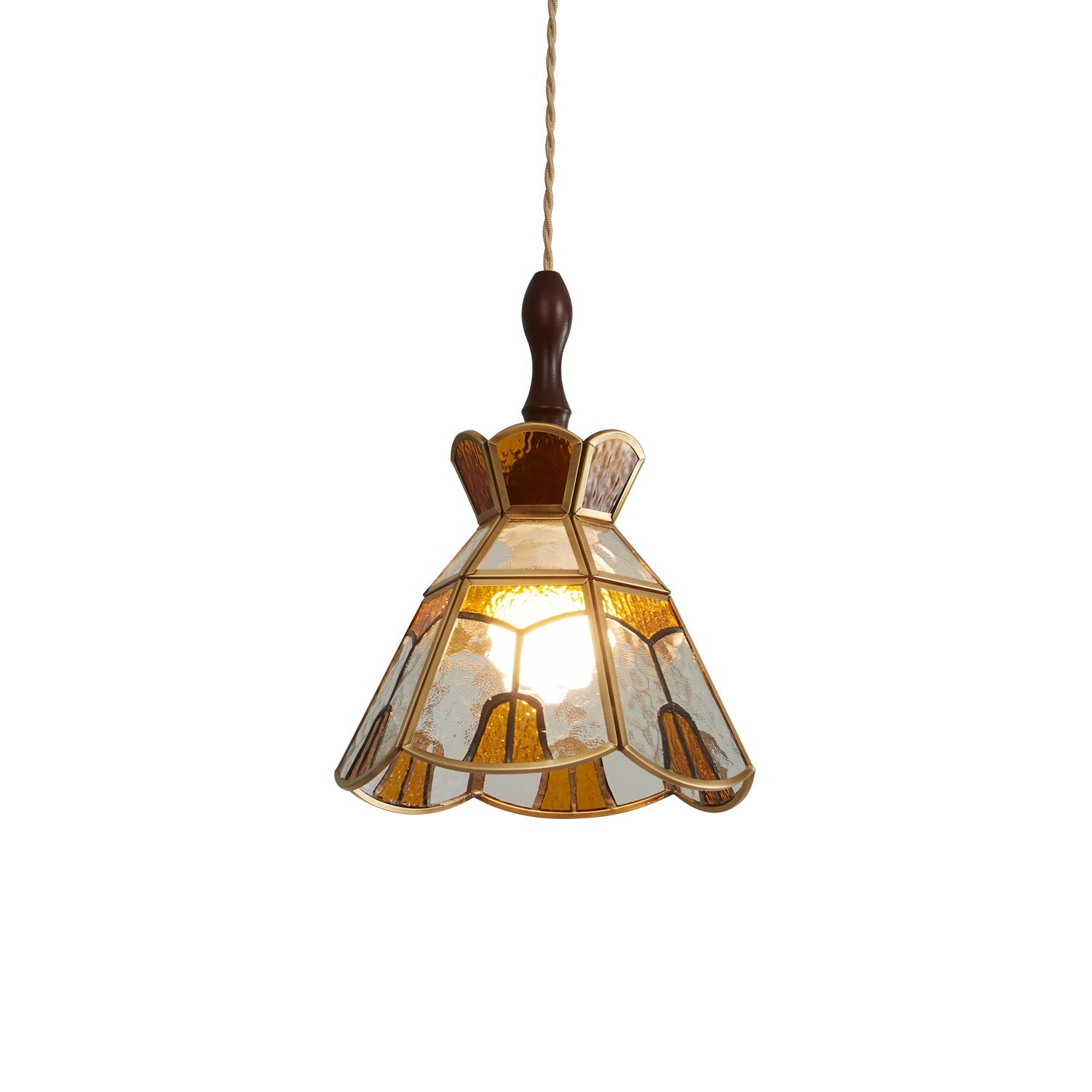 Creshen Wood & Glass Vintage Pendant Lamp-Neutral Decor