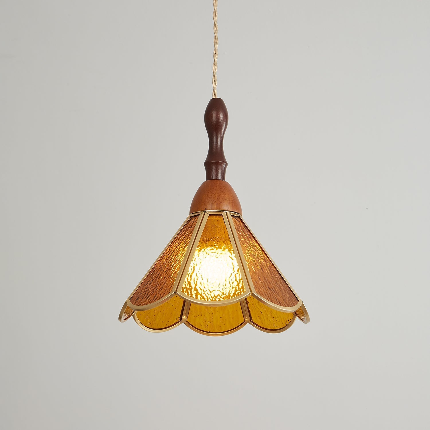 Creshen Wood & Glass Vintage Pendant Lamp-Neutral Decor