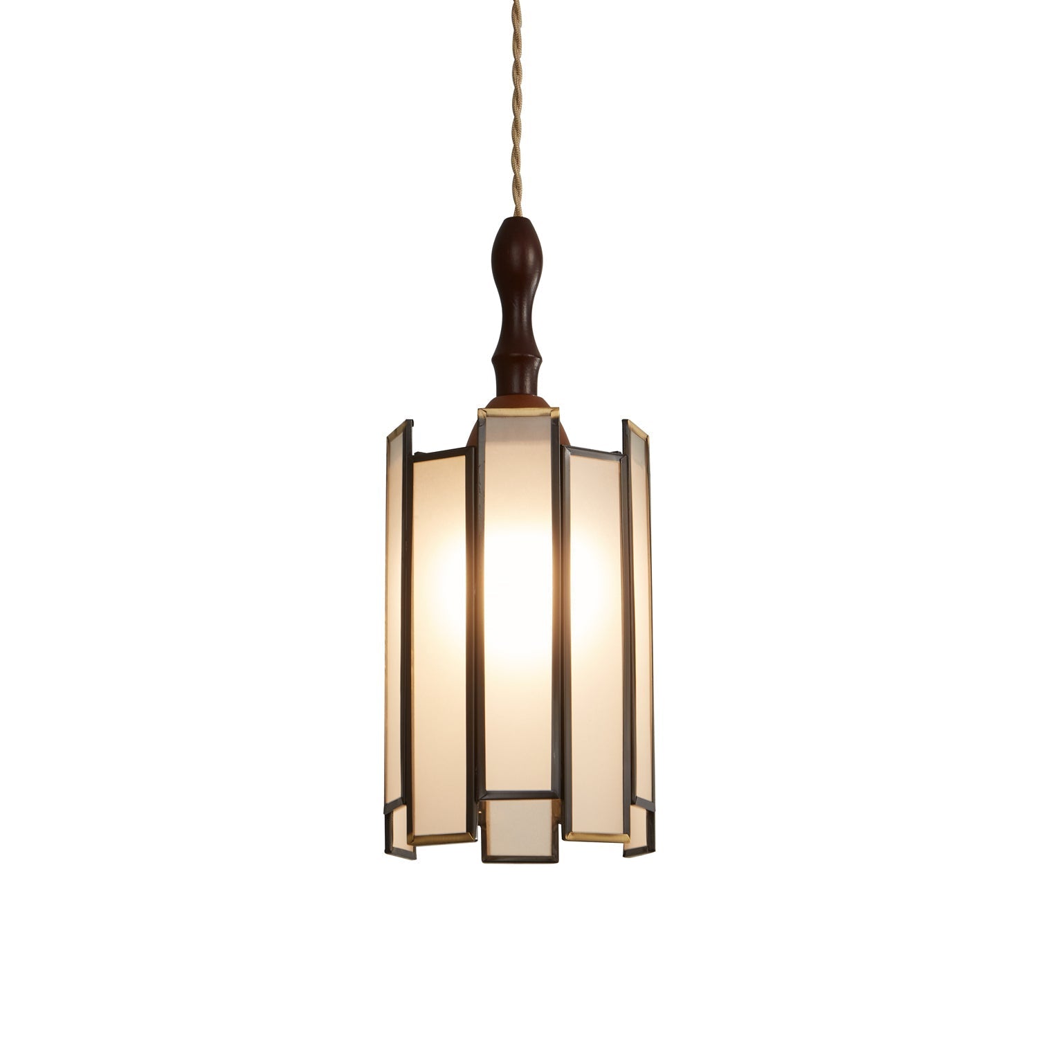 Creshen Wood & Glass Vintage Pendant Lamp-Neutral Decor