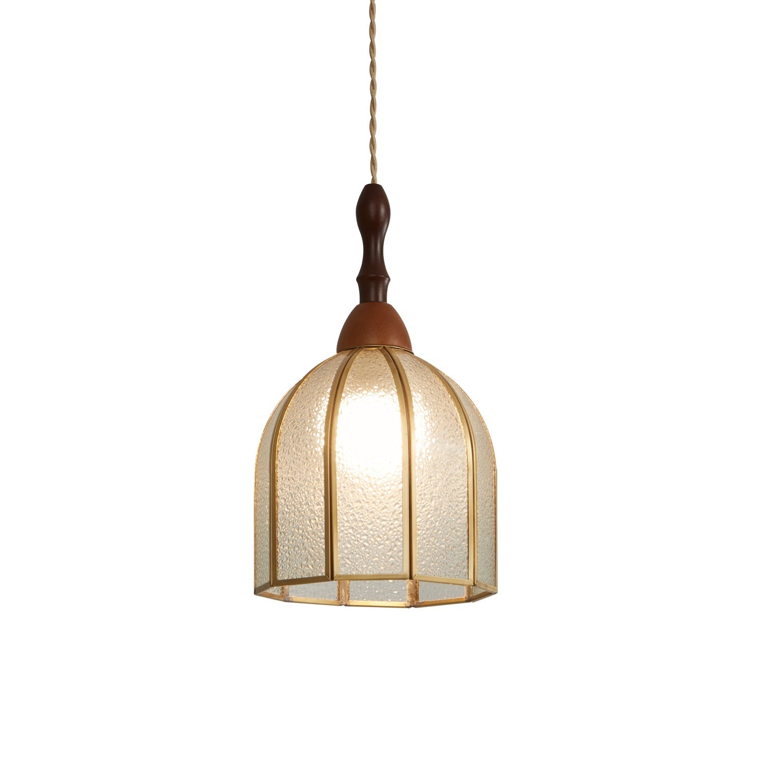 Creshen Wood & Glass Vintage Pendant Lamp-Neutral Decor