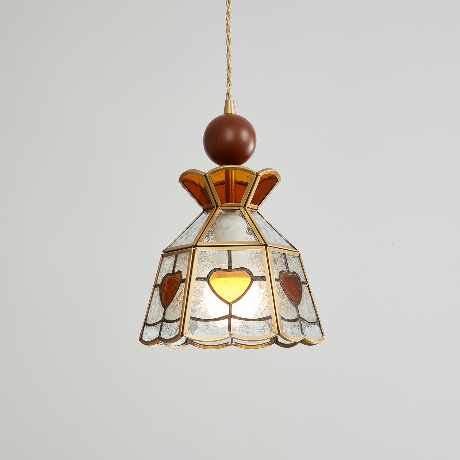 Creshen Wood & Glass Vintage Pendant Lamp-Neutral Decor