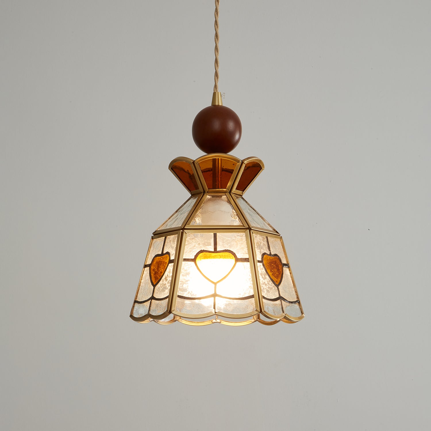 Creshen Wood & Glass Vintage Pendant Lamp-Neutral Decor