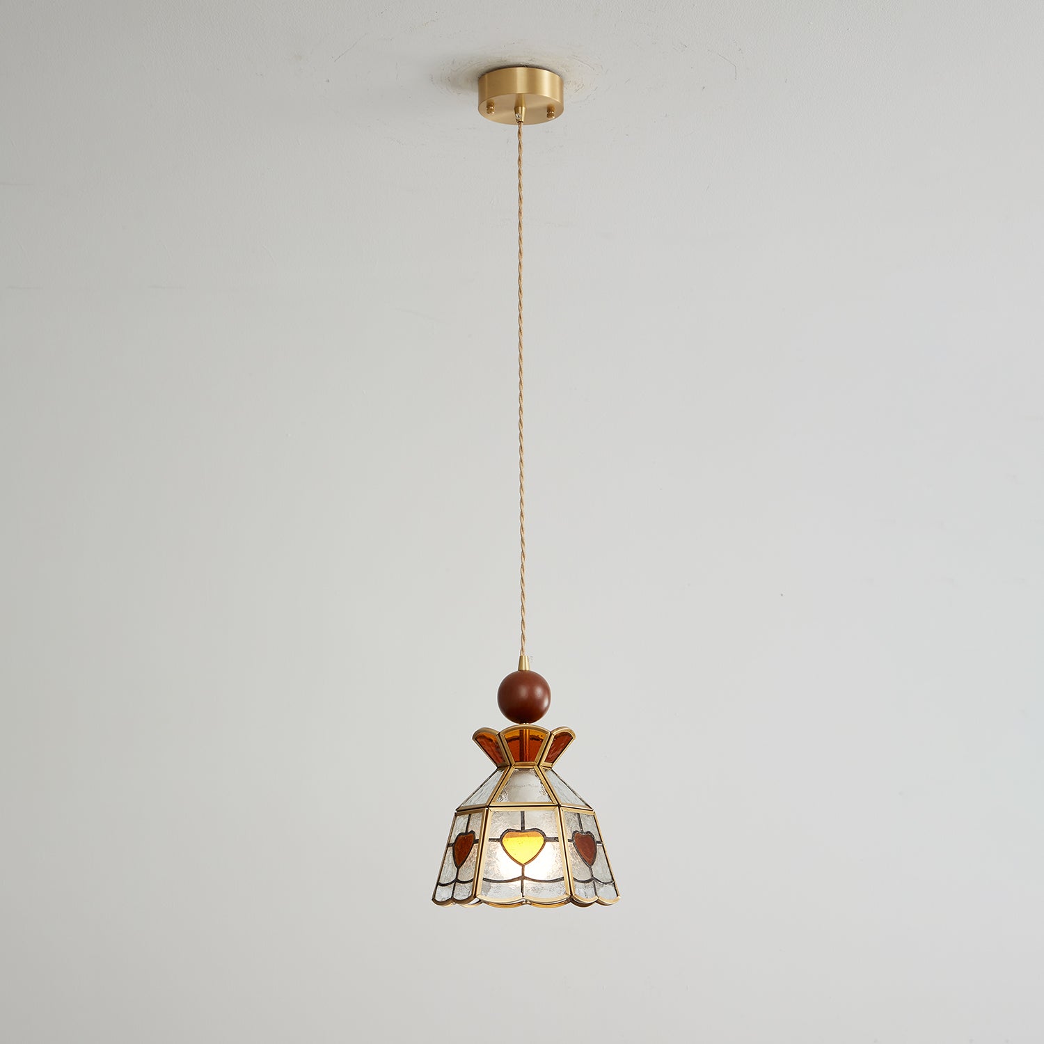 Creshen Wood & Glass Vintage Pendant Lamp-Neutral Decor