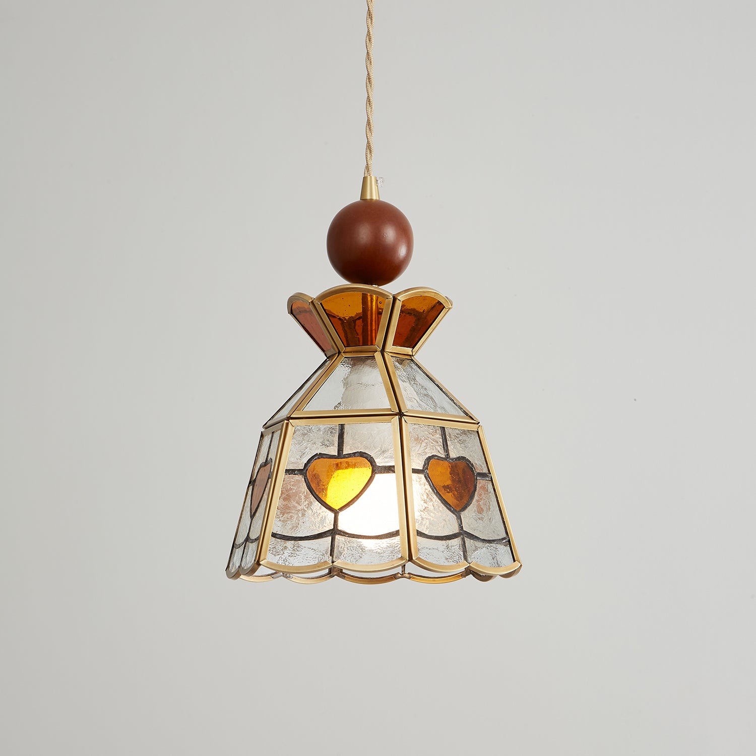 Creshen Wood & Glass Vintage Pendant Lamp-Neutral Decor