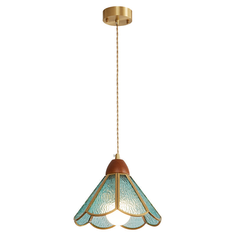 Creshen Wood & Glass Vintage Pendant Lamp-Neutral Decor