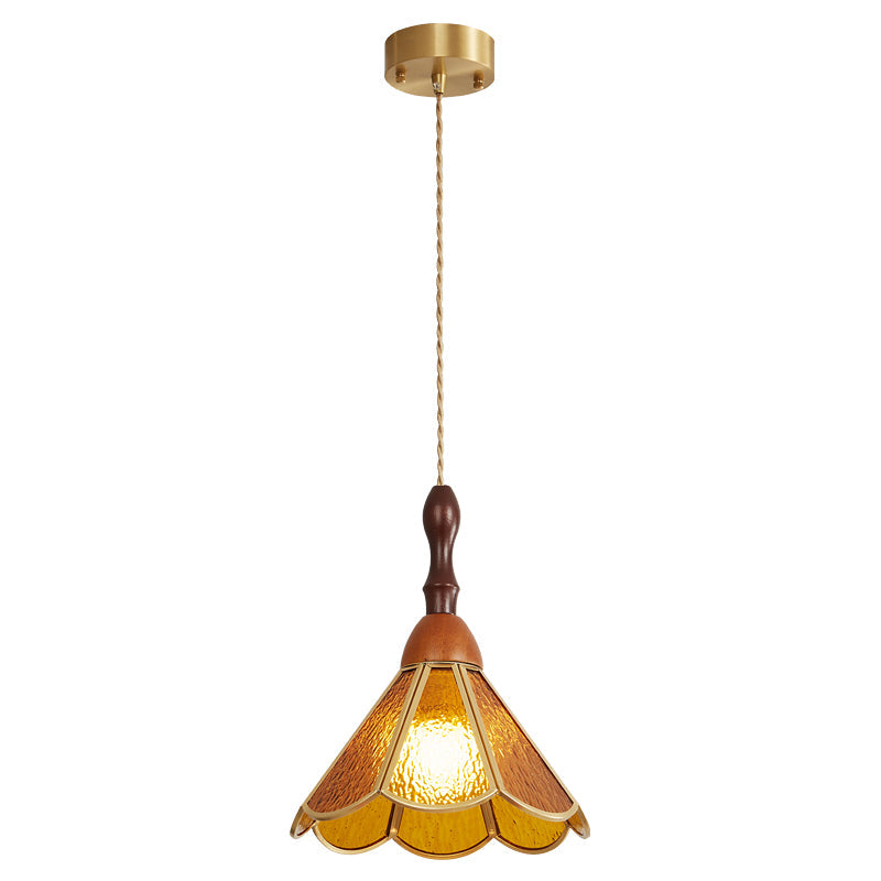 Creshen Wood & Glass Vintage Pendant Lamp-Neutral Decor