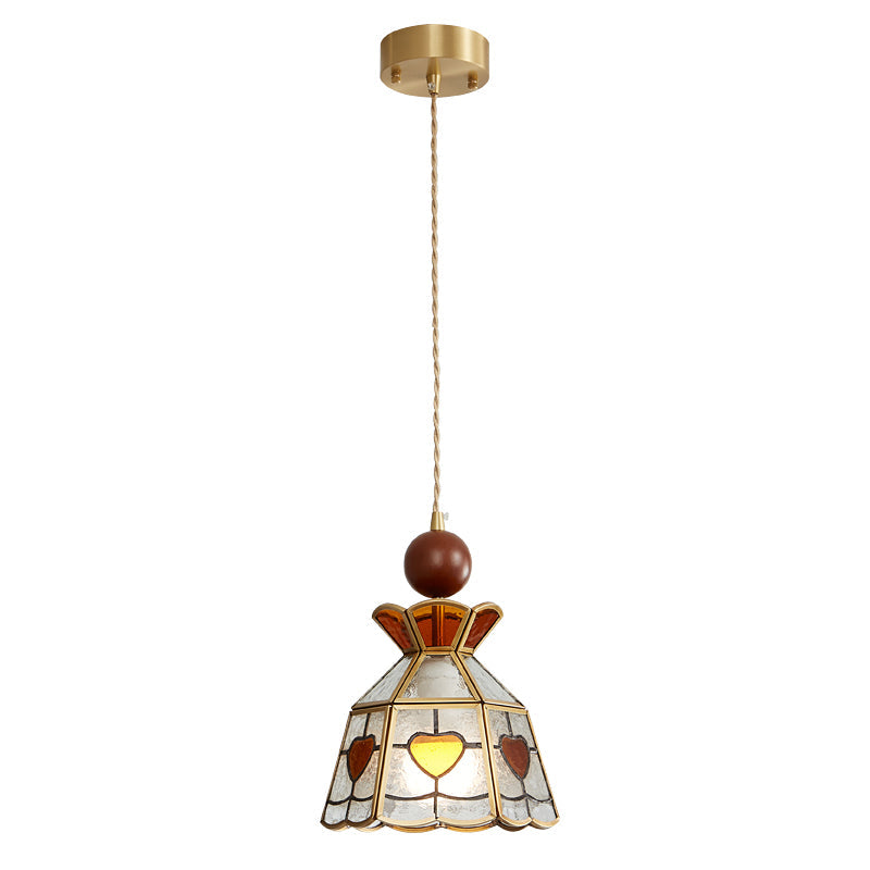 Creshen Wood & Glass Vintage Pendant Lamp-Neutral Decor