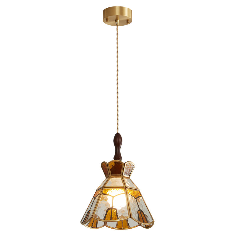 Creshen Wood & Glass Vintage Pendant Lamp-Neutral Decor