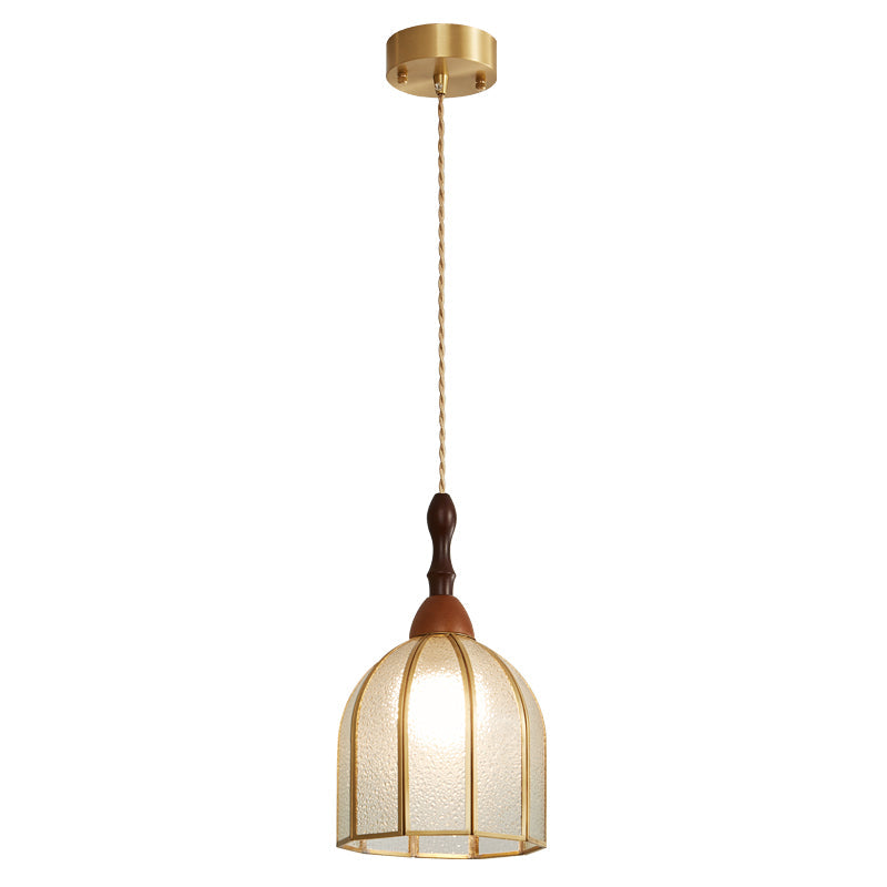 Creshen Wood & Glass Vintage Pendant Lamp-Neutral Decor