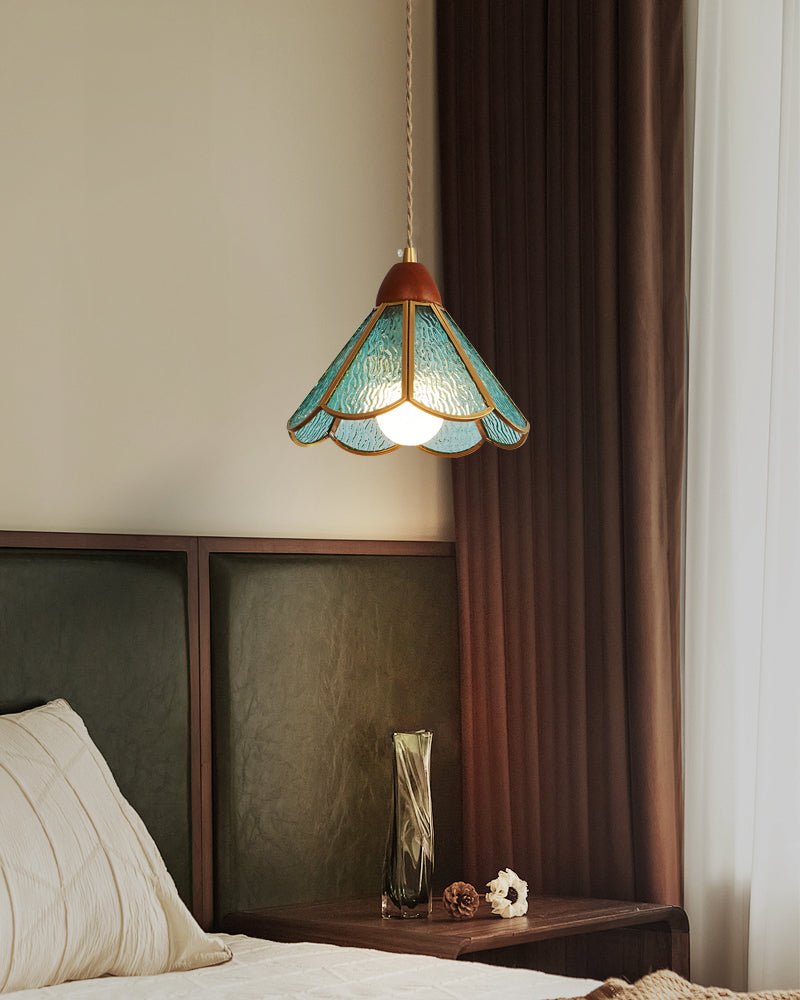 Creshen Wood & Glass Vintage Pendant Lamp-Neutral Decor
