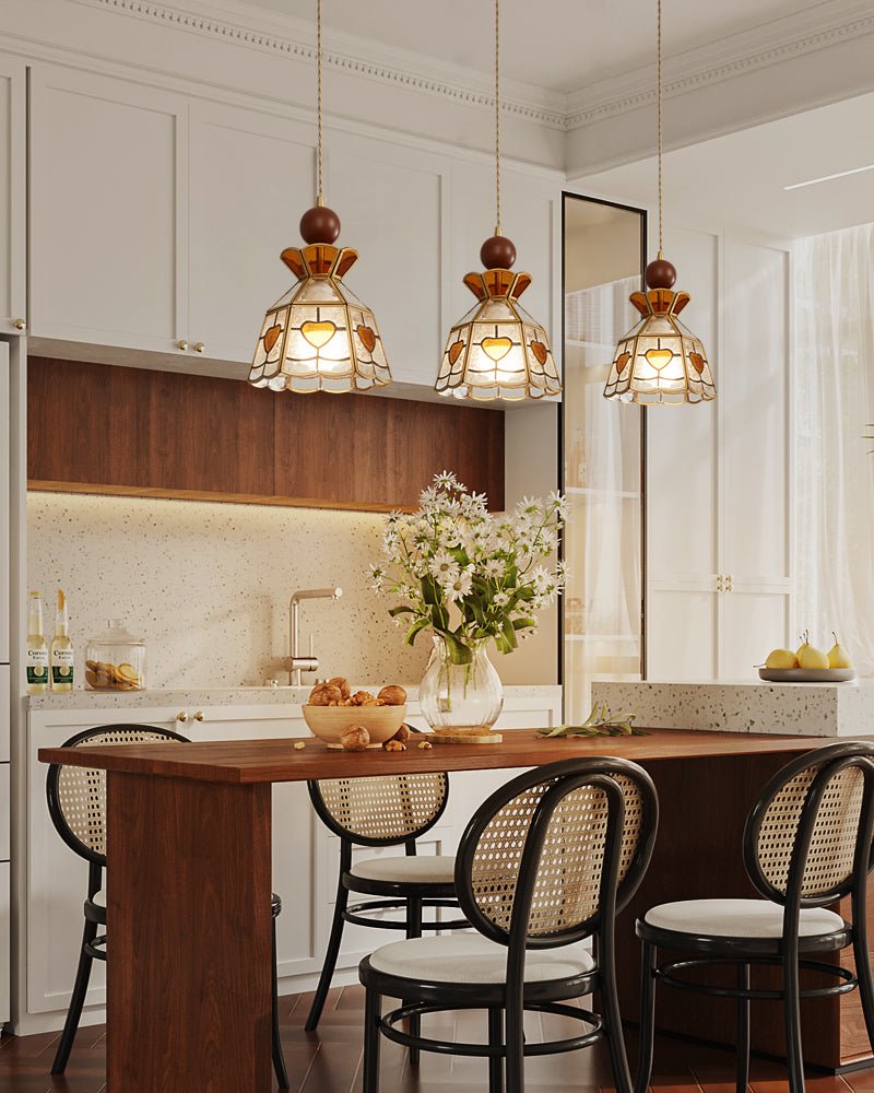 Creshen Wood & Glass Vintage Pendant Lamp-Neutral Decor