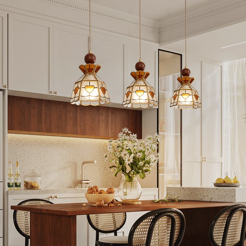 Creshen Wood & Glass Vintage Pendant Lamp-Neutral Decor