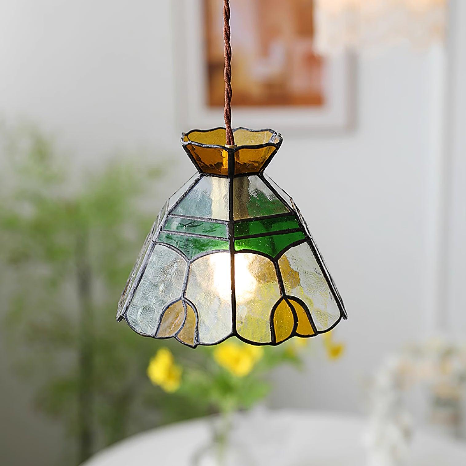 Coriva Pendant Light Stained Glass Mid-century-Neutral Decor