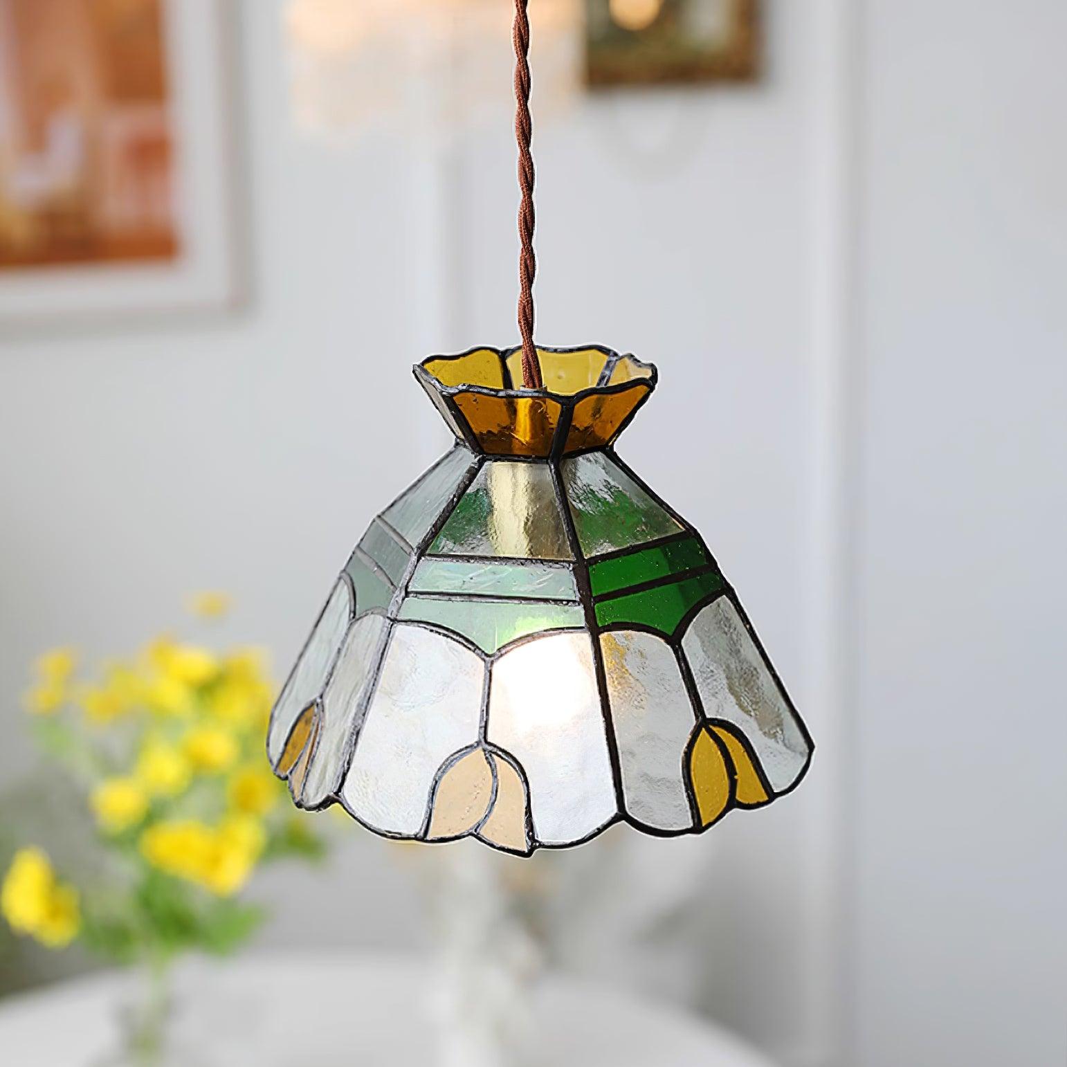 Coriva Pendant Light Stained Glass Mid-century-Neutral Decor