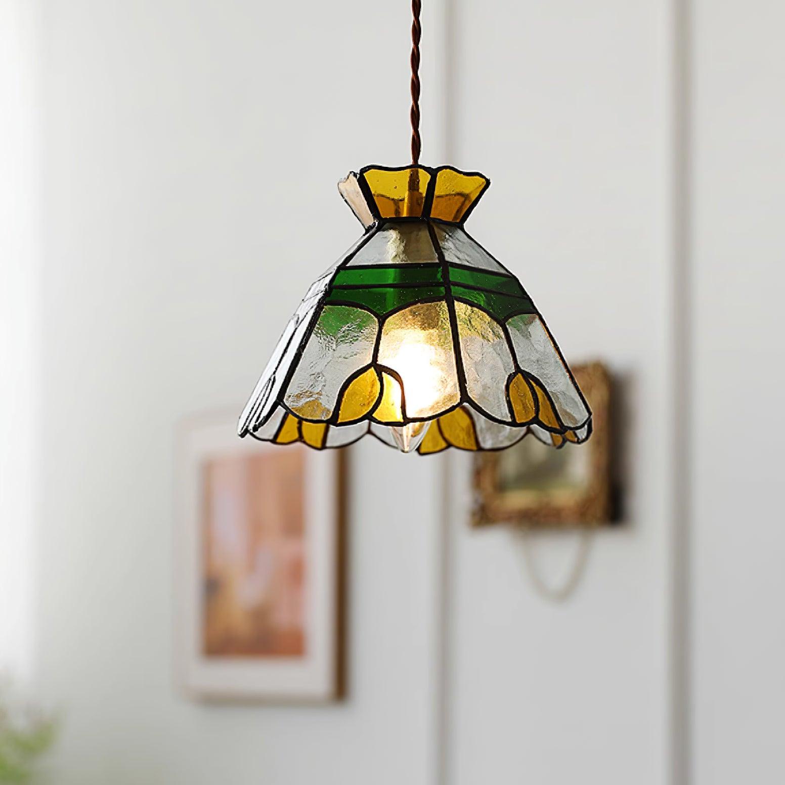 Eldine Stained Glass Pendant Light