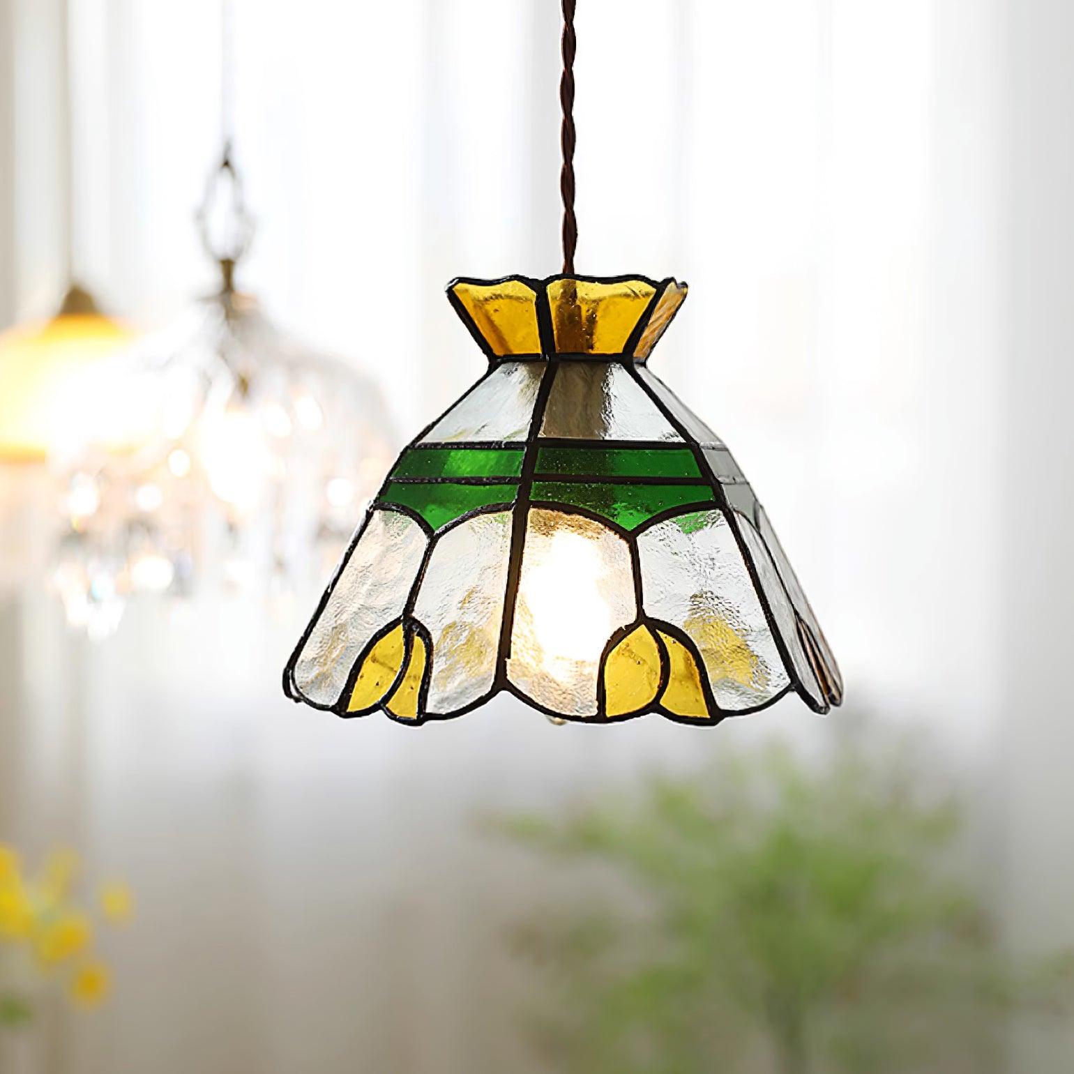 Coriva Pendant Light Stained Glass Mid-century-Neutral Decor