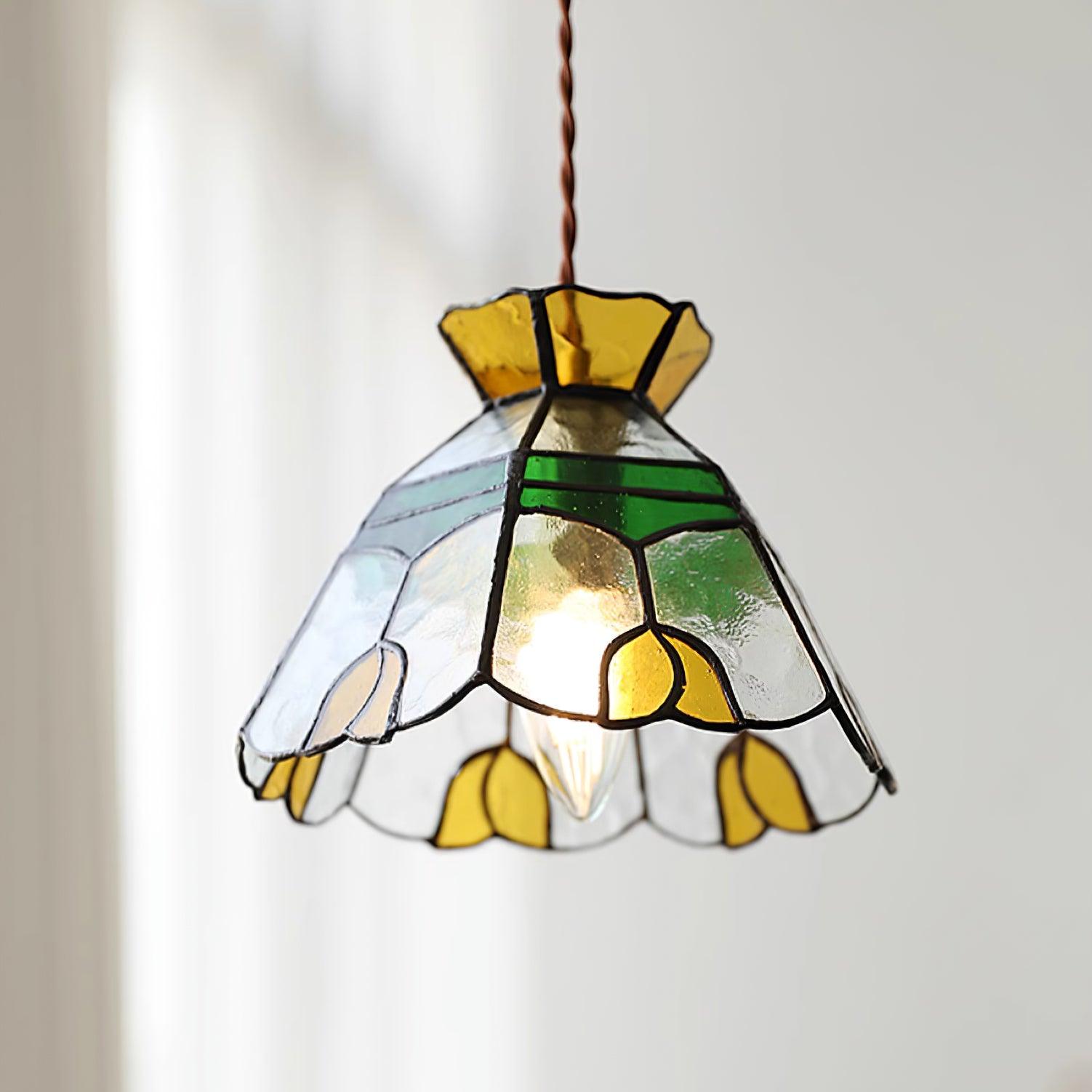Eldine Stained Glass Pendant Light