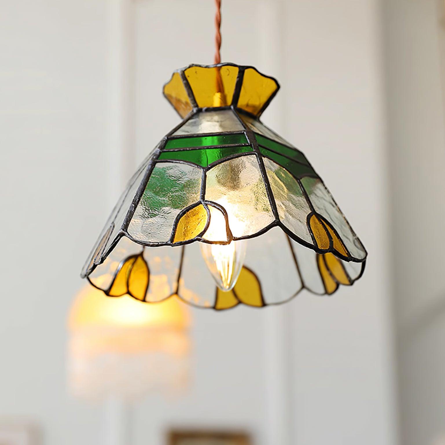 Coriva Pendant Light Stained Glass Mid-century-Neutral Decor
