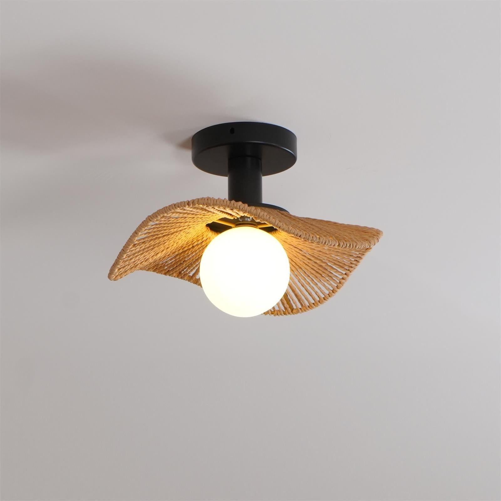 Fynora Woven Semi Flush Ceiling Light