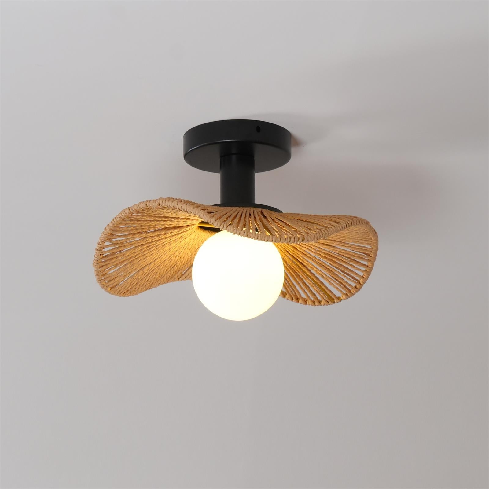 Fynora Woven Semi Flush Ceiling Light