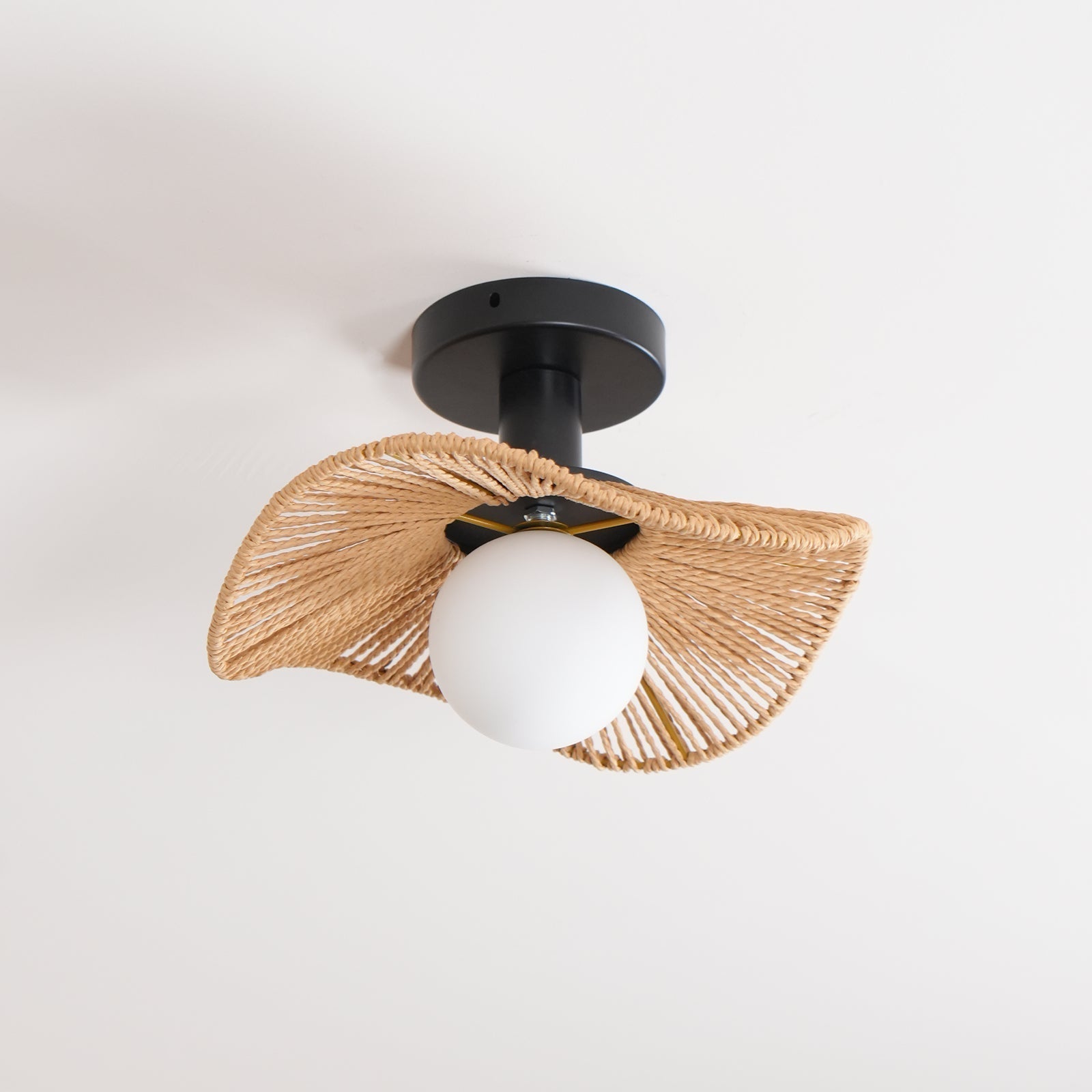 Fynora Woven Semi Flush Ceiling Light