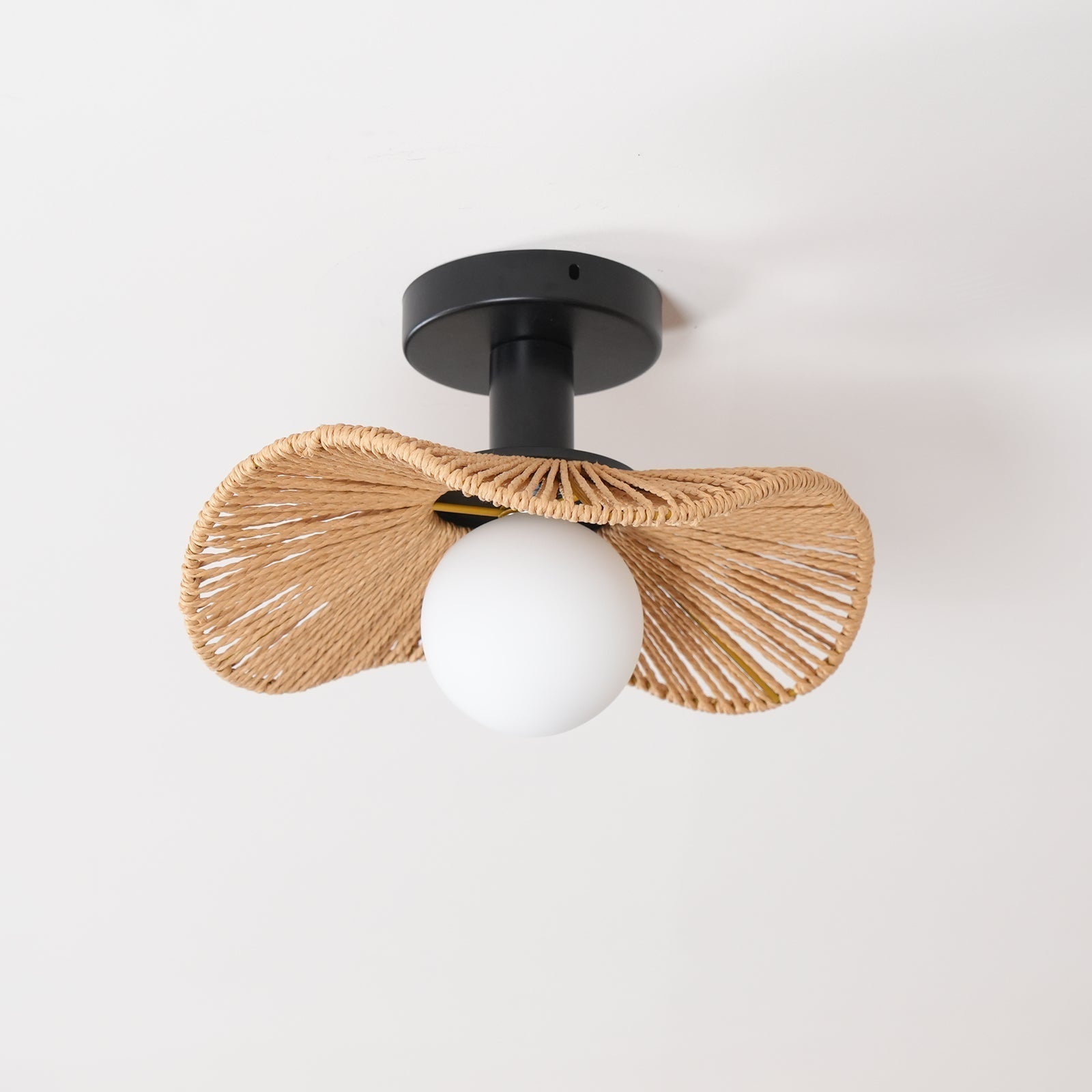 Fynora Woven Semi Flush Ceiling Light