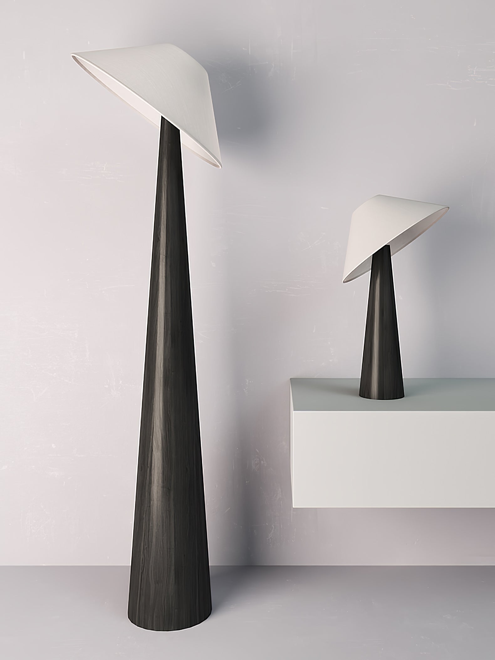 Apex Wooden Tapered Floor Lamp-Neutral Decor