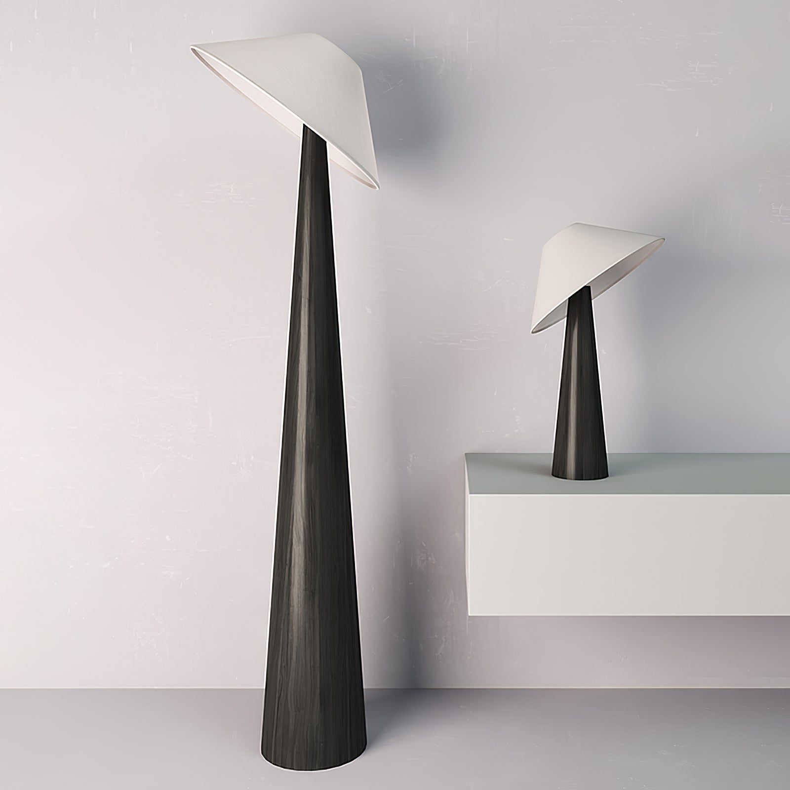 Apex Wooden Tapered Floor Lamp-Neutral Decor