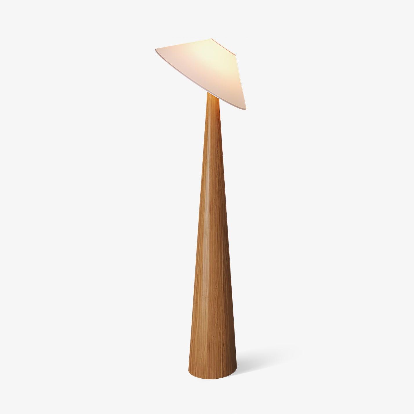 Apex Wooden Tapered Floor Lamp-Neutral Decor