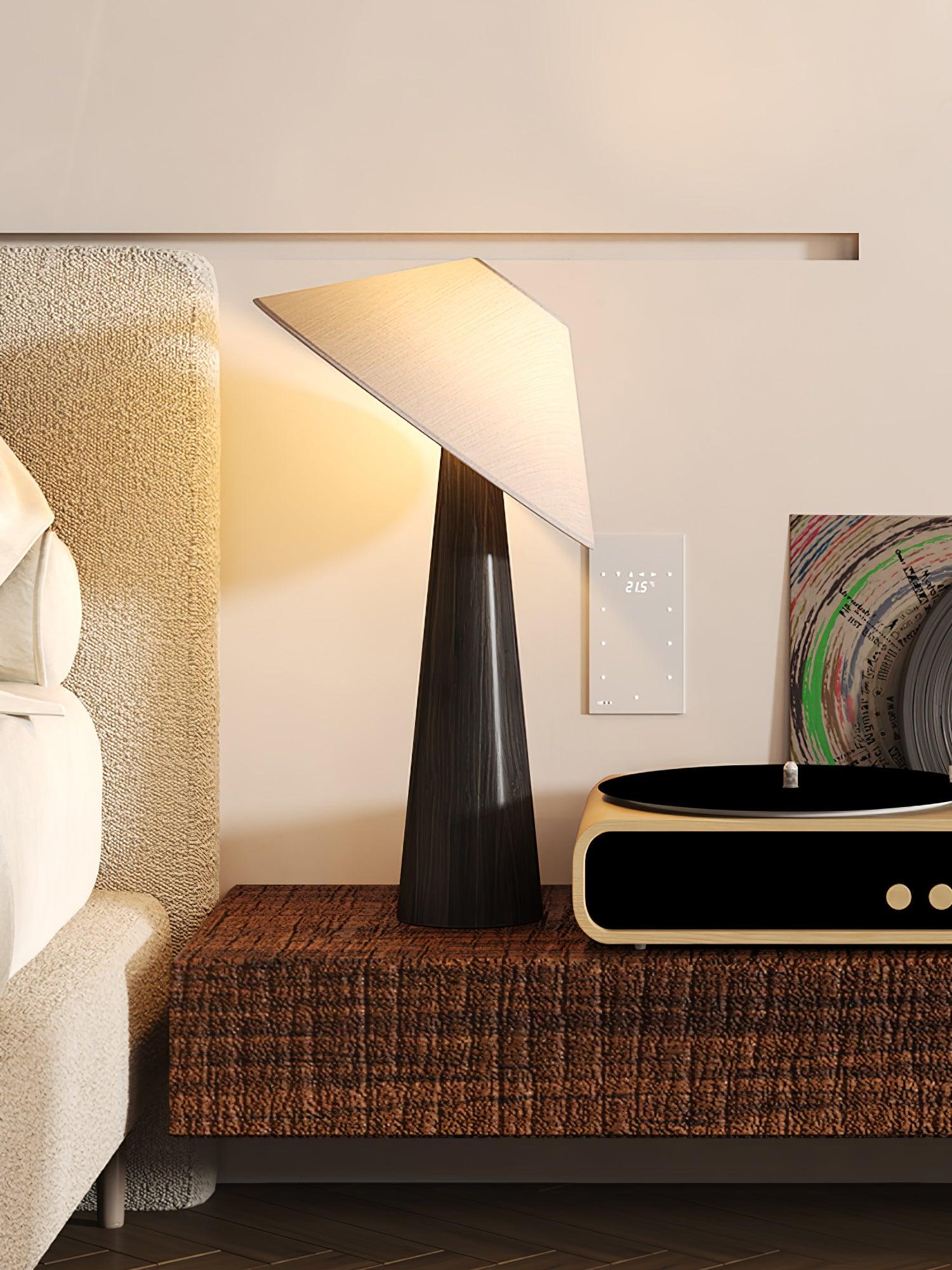 Apex Wooden Tapered Floor Lamp-Neutral Decor